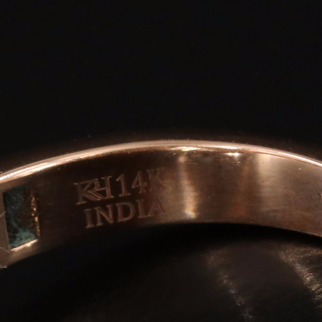 14K Rose Gold 17.37 CT Rock Crystal Quartz and Diamond Ring