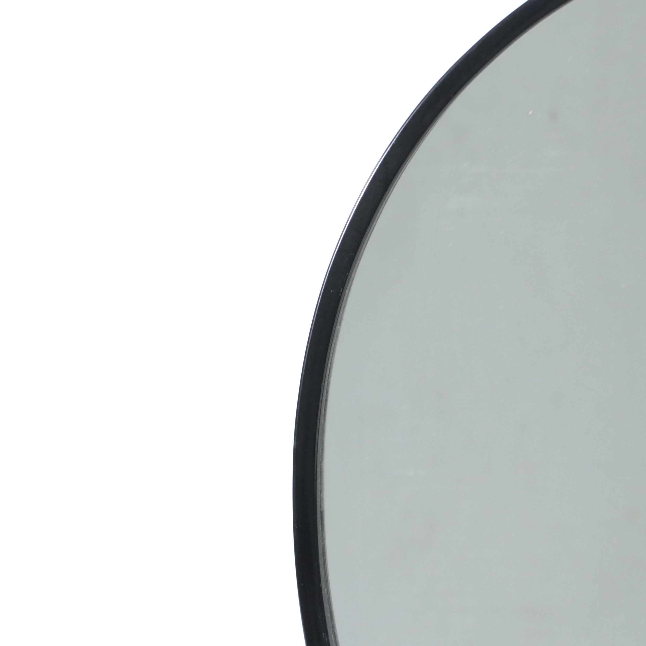 Contemporary Matte Black Finished Metal Framed Vanity Mirror