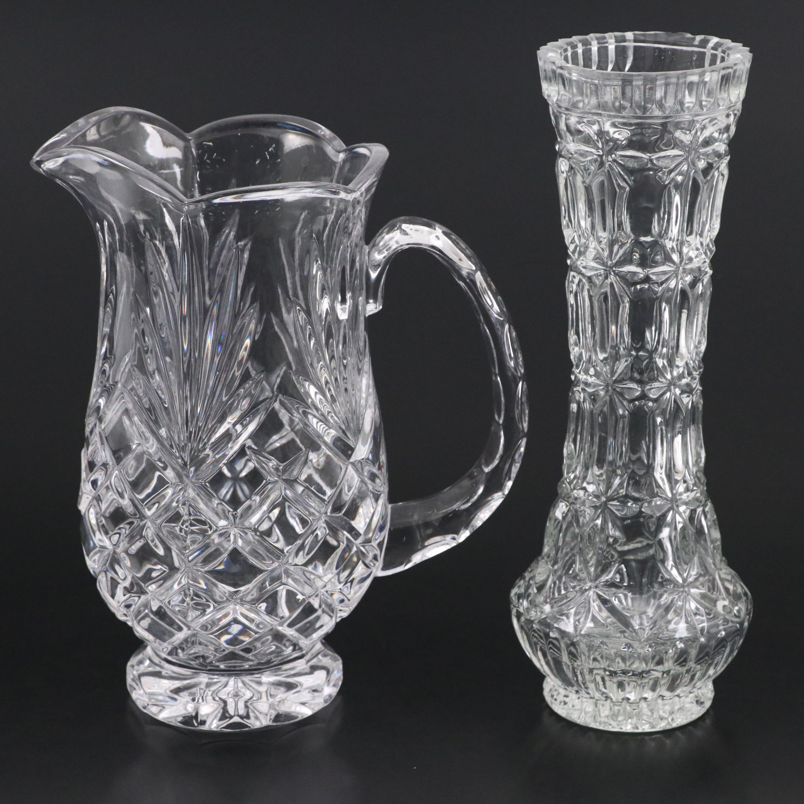 Anchor Hocking "Star of David" with Other Glass Pitchers and Table Accessories