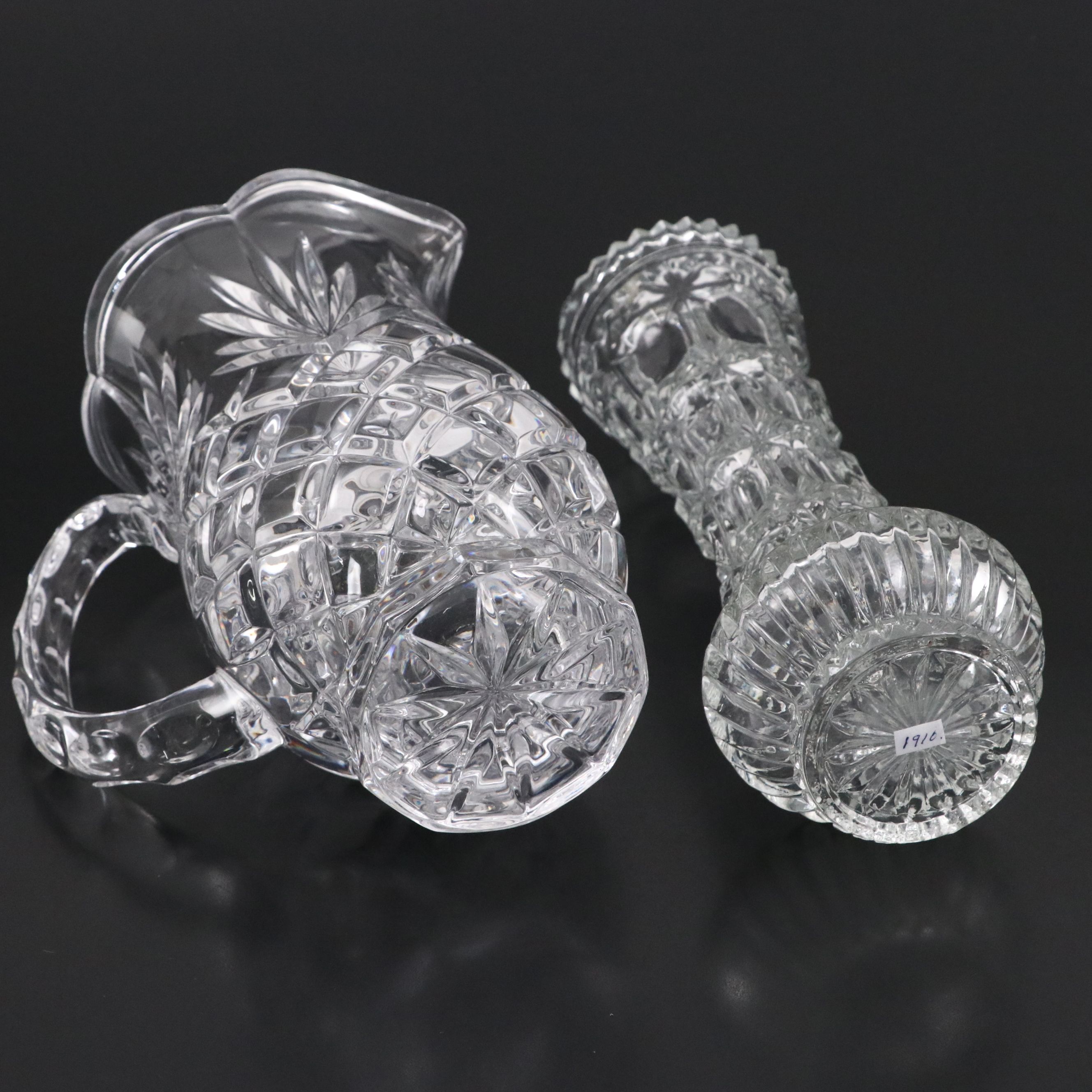 Anchor Hocking "Star of David" with Other Glass Pitchers and Table Accessories