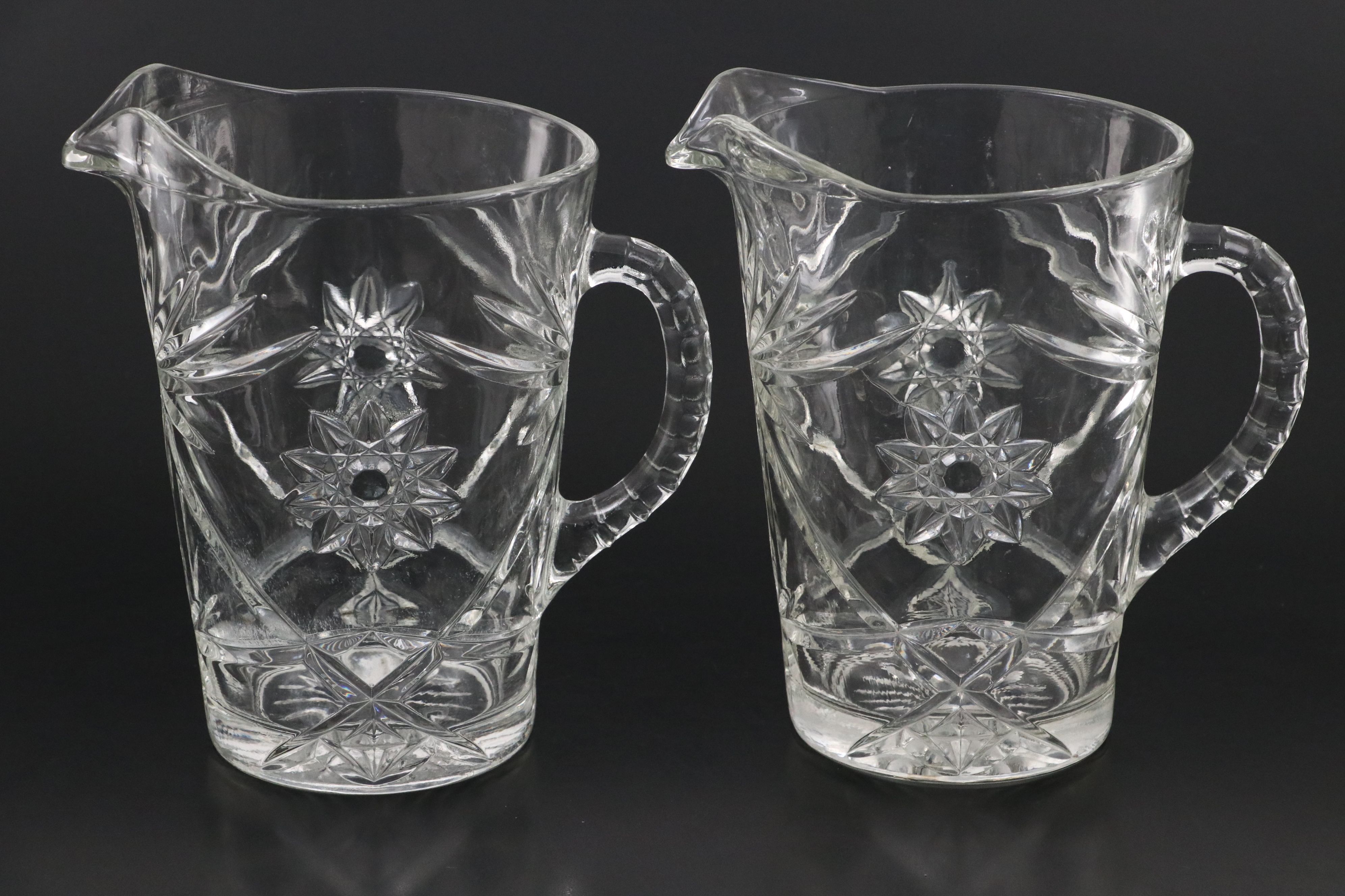 Anchor Hocking "Star of David" with Other Glass Pitchers and Table Accessories
