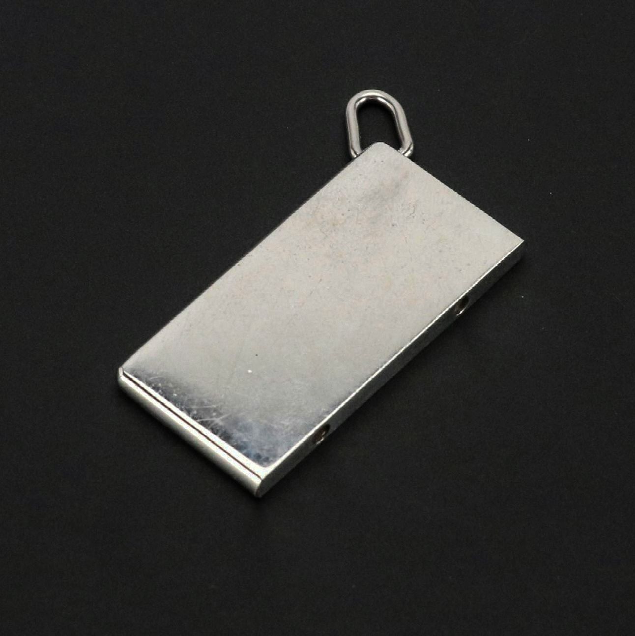 Hermès Palladium Plate Bar Pendant