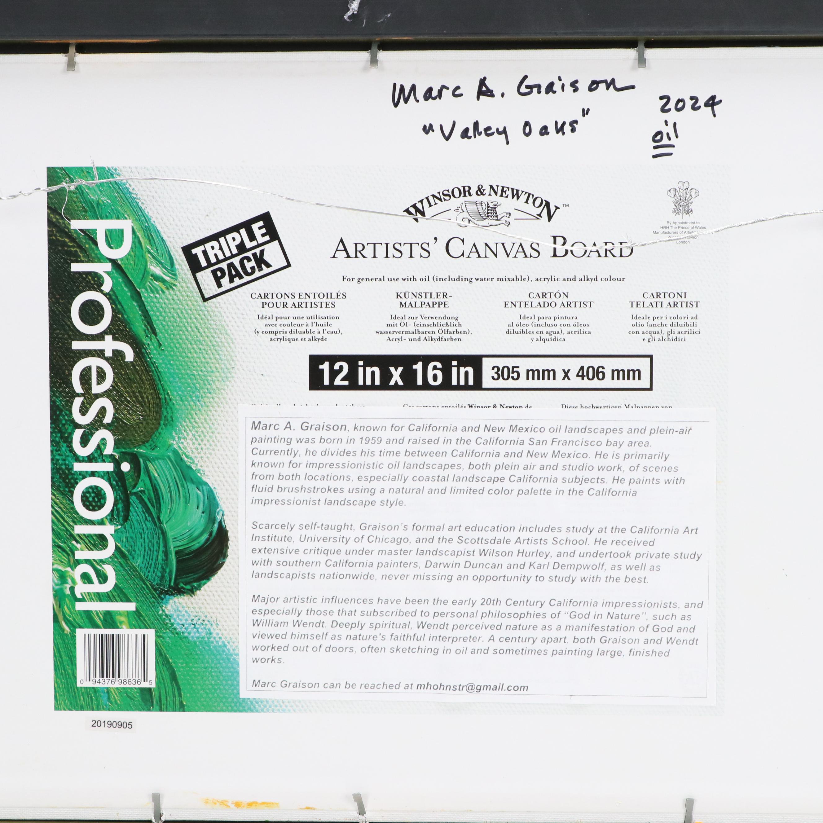 Marc A. Graison Landscape Oil Painting "Valley Oaks," 2024