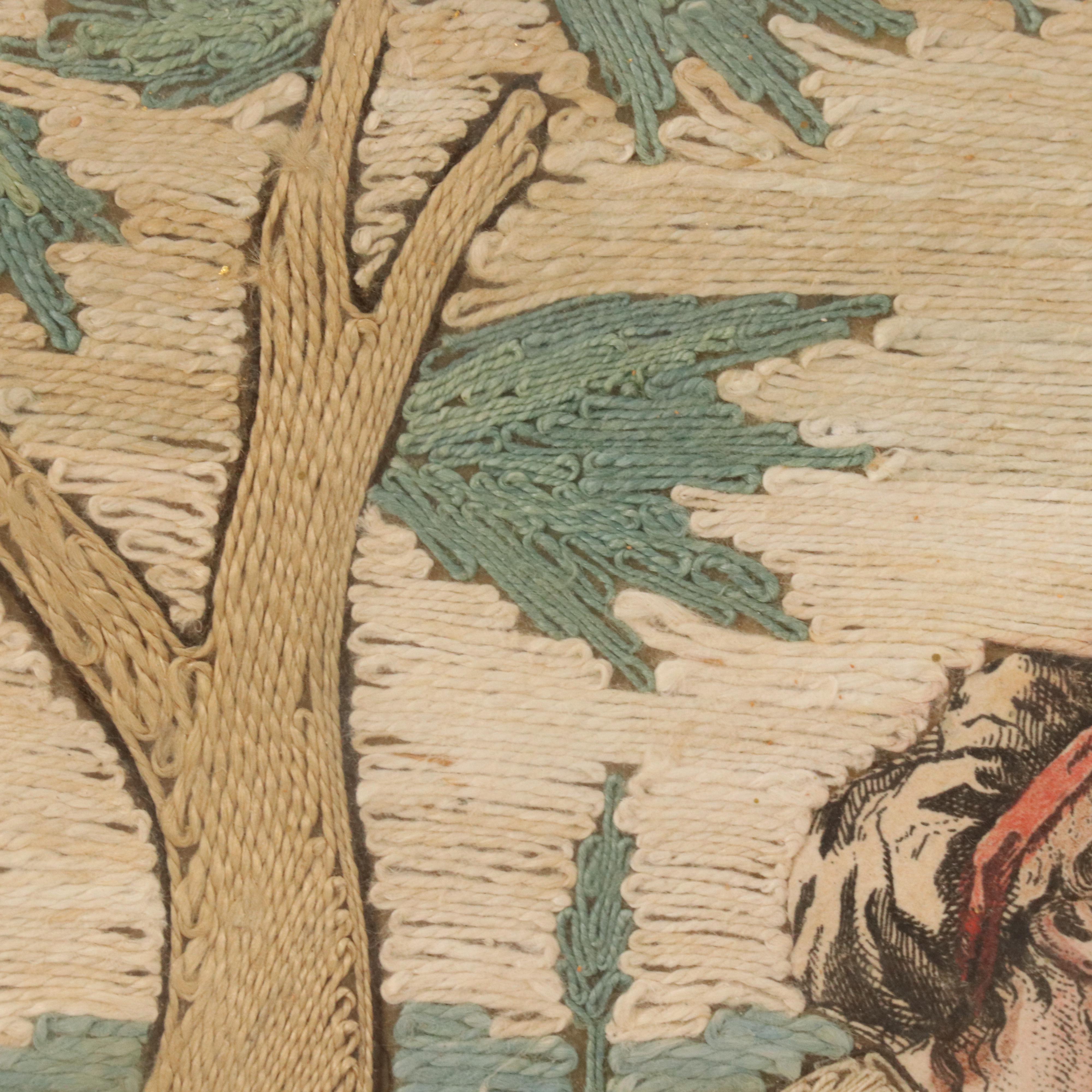 Antique Italian Silk Needlework "Opus Misericordie Corporalis"