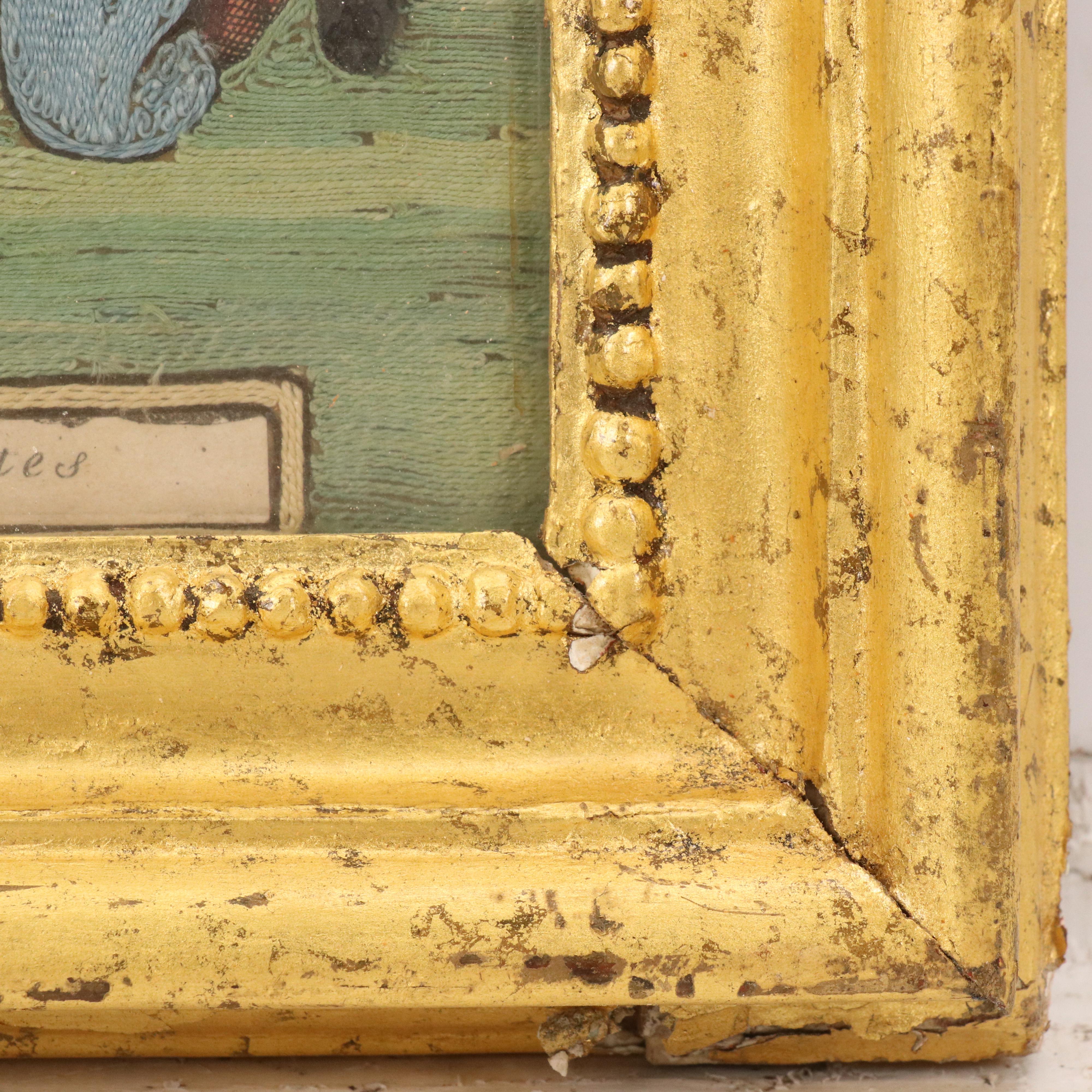 Antique Italian Silk Needlework "Opus Misericordie Corporalis"