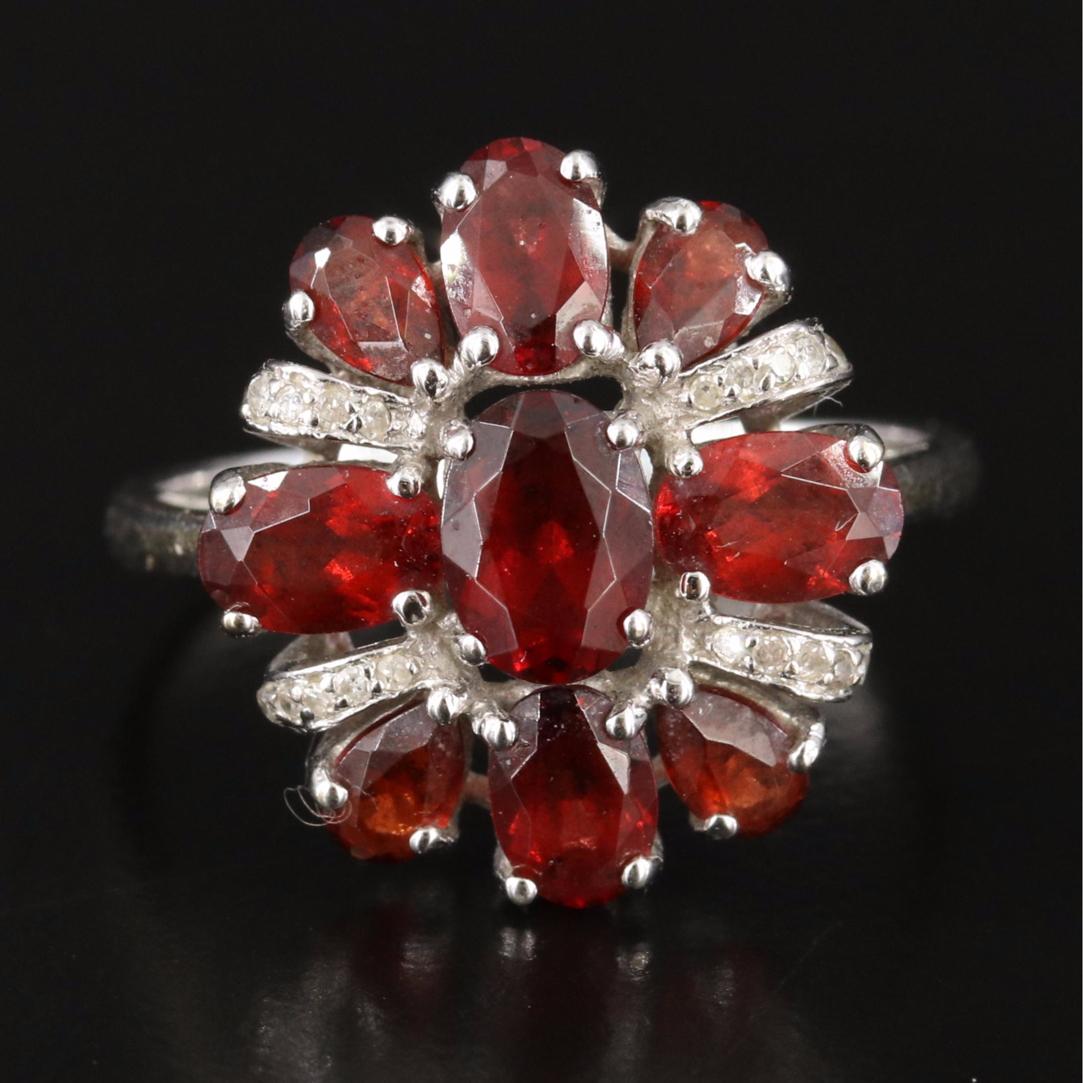 14K Garnet and Diamond Ring