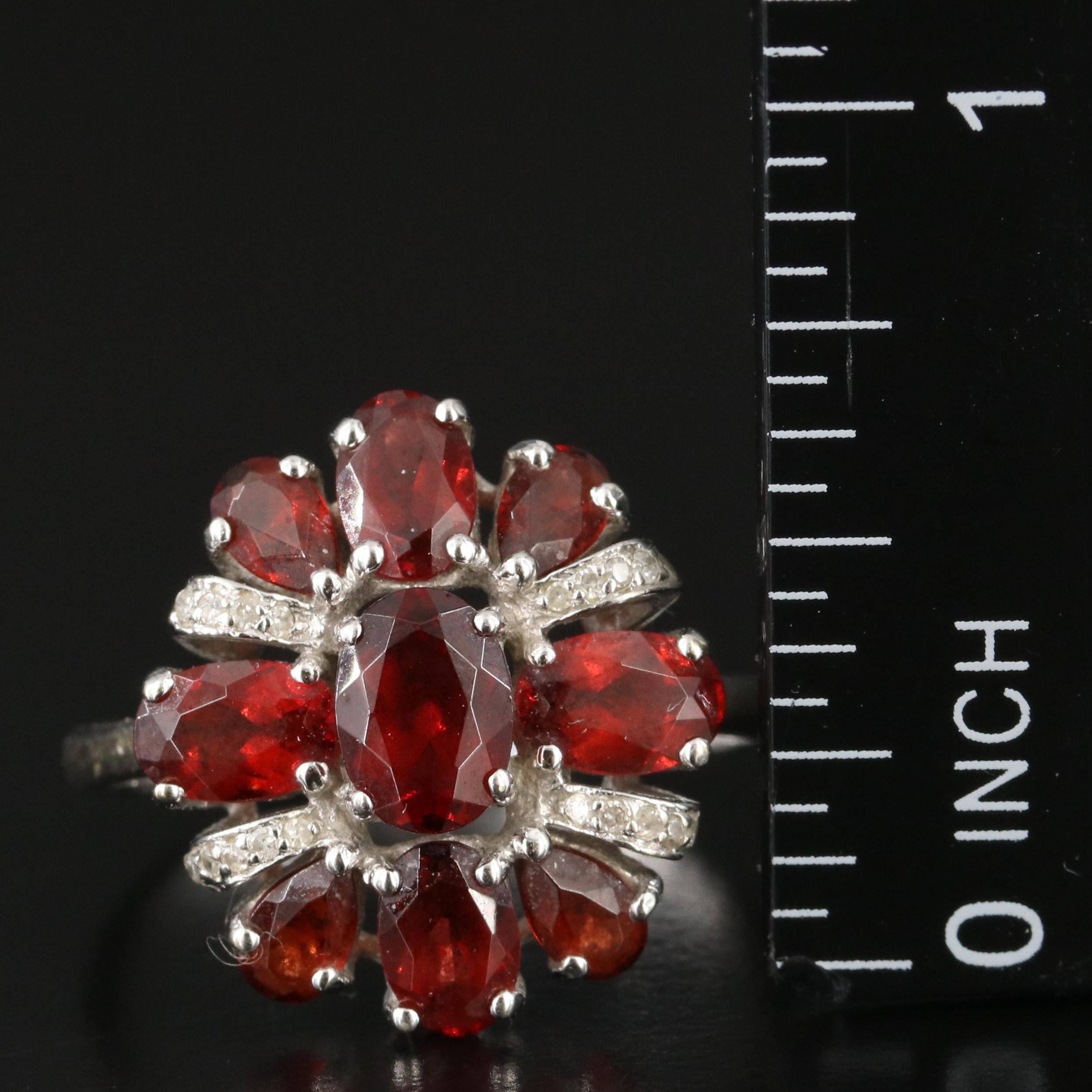 14K Garnet and Diamond Ring
