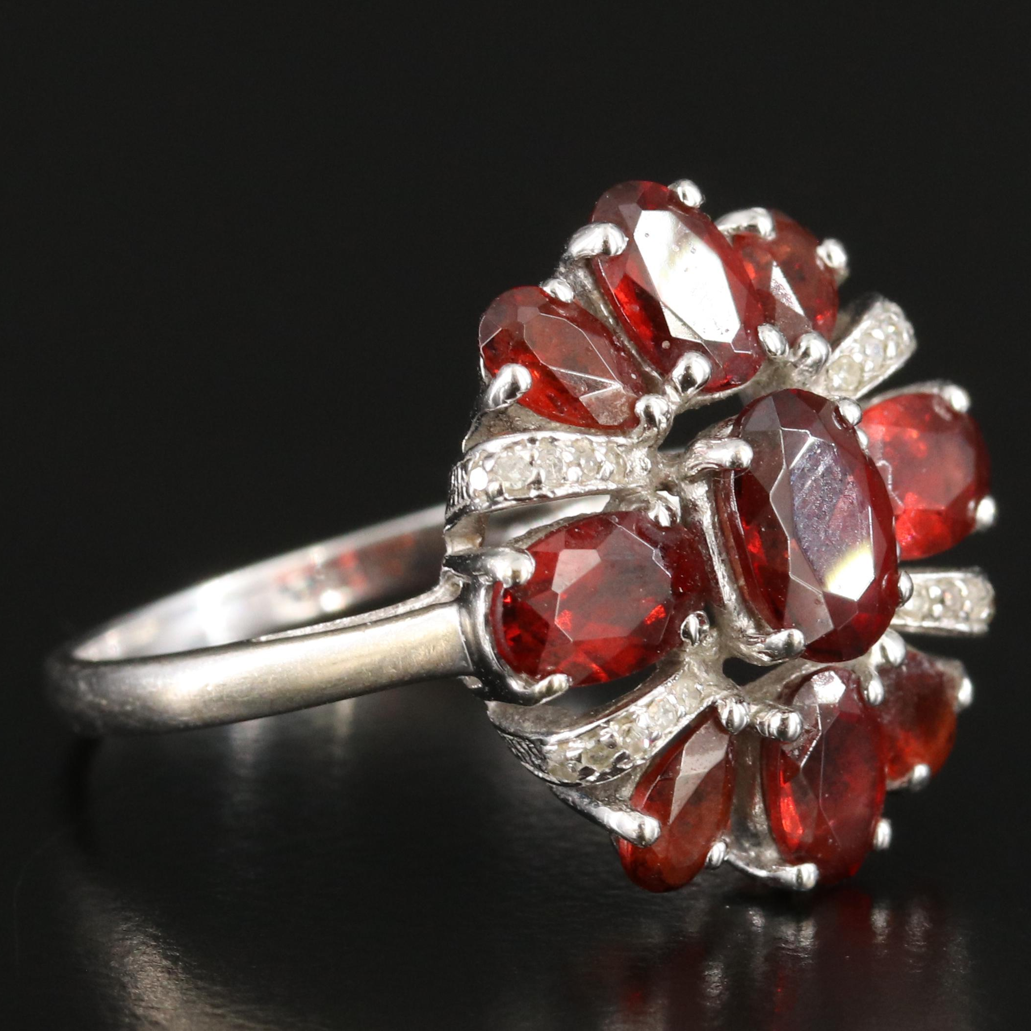 14K Garnet and Diamond Ring