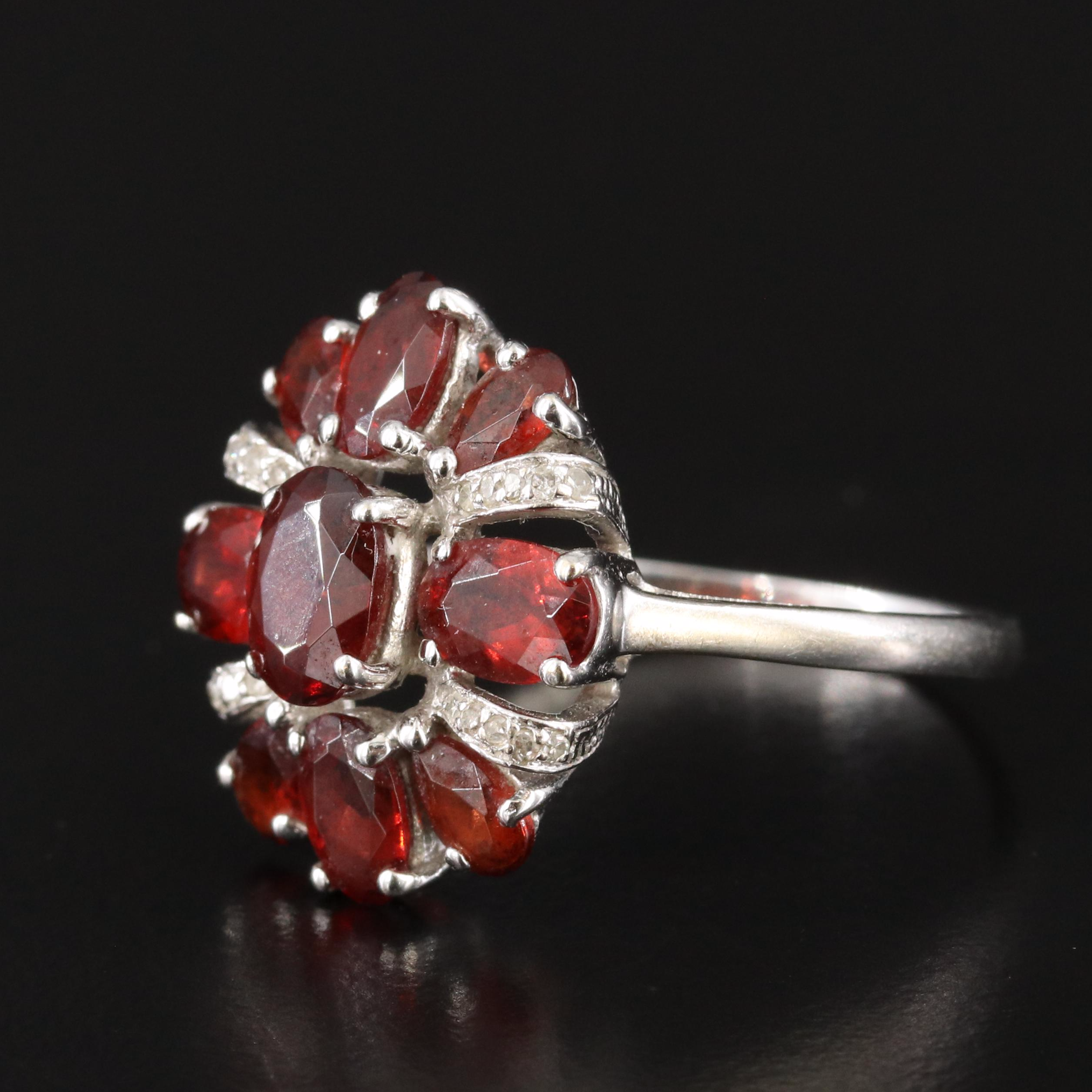14K Garnet and Diamond Ring