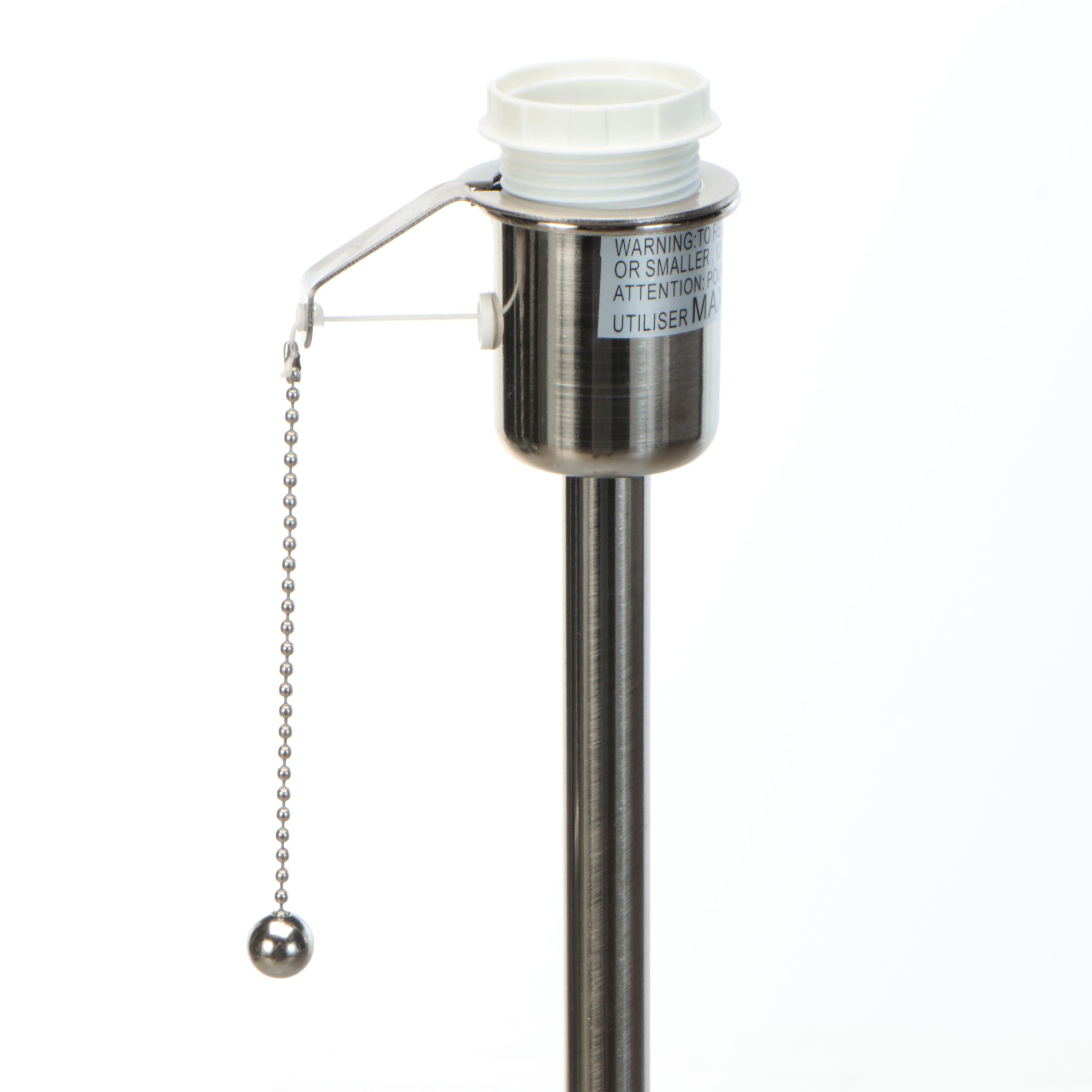 Nickel Silver Floor Lamp with Pleated Shade