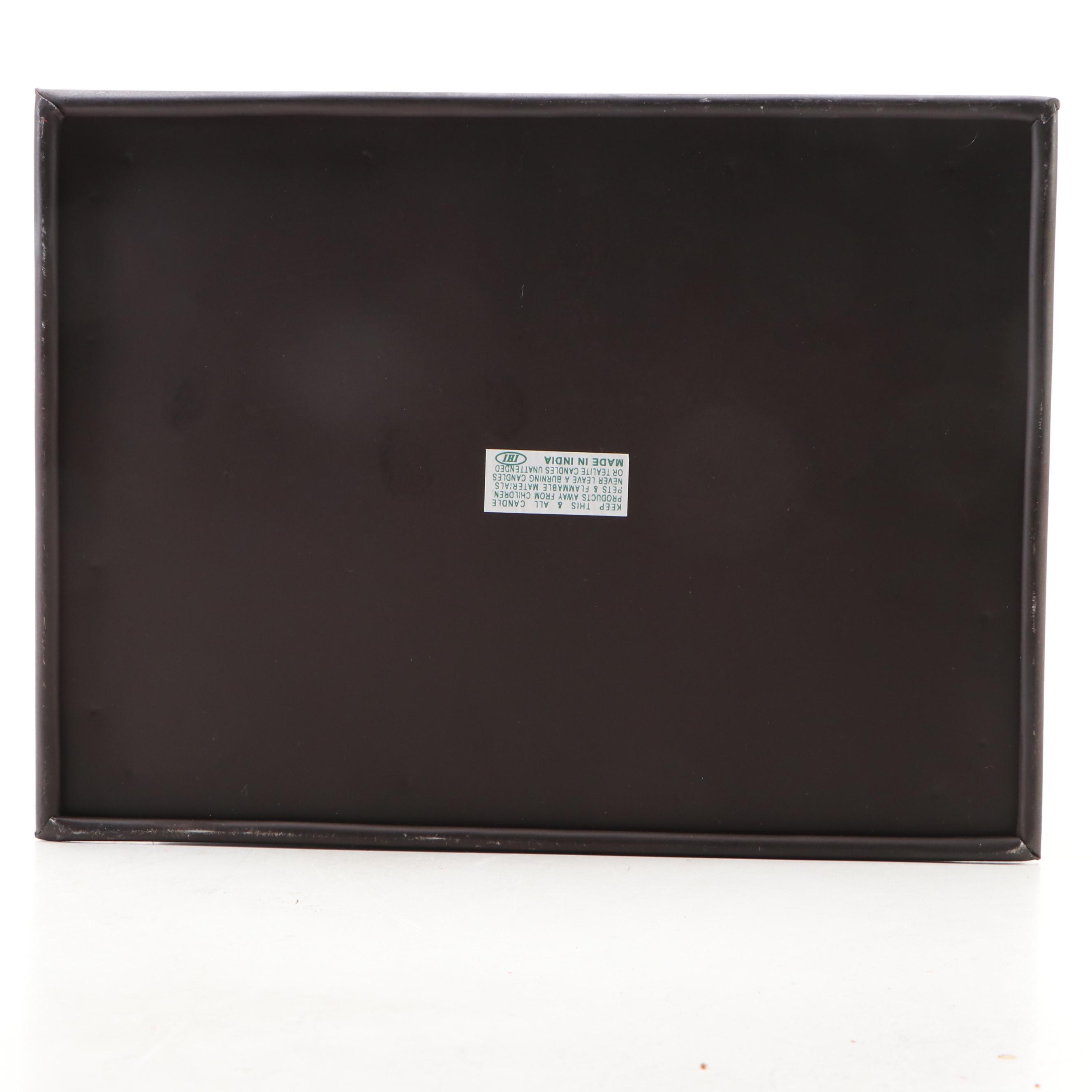 Folk Art Style Metal House Shaped Lantern