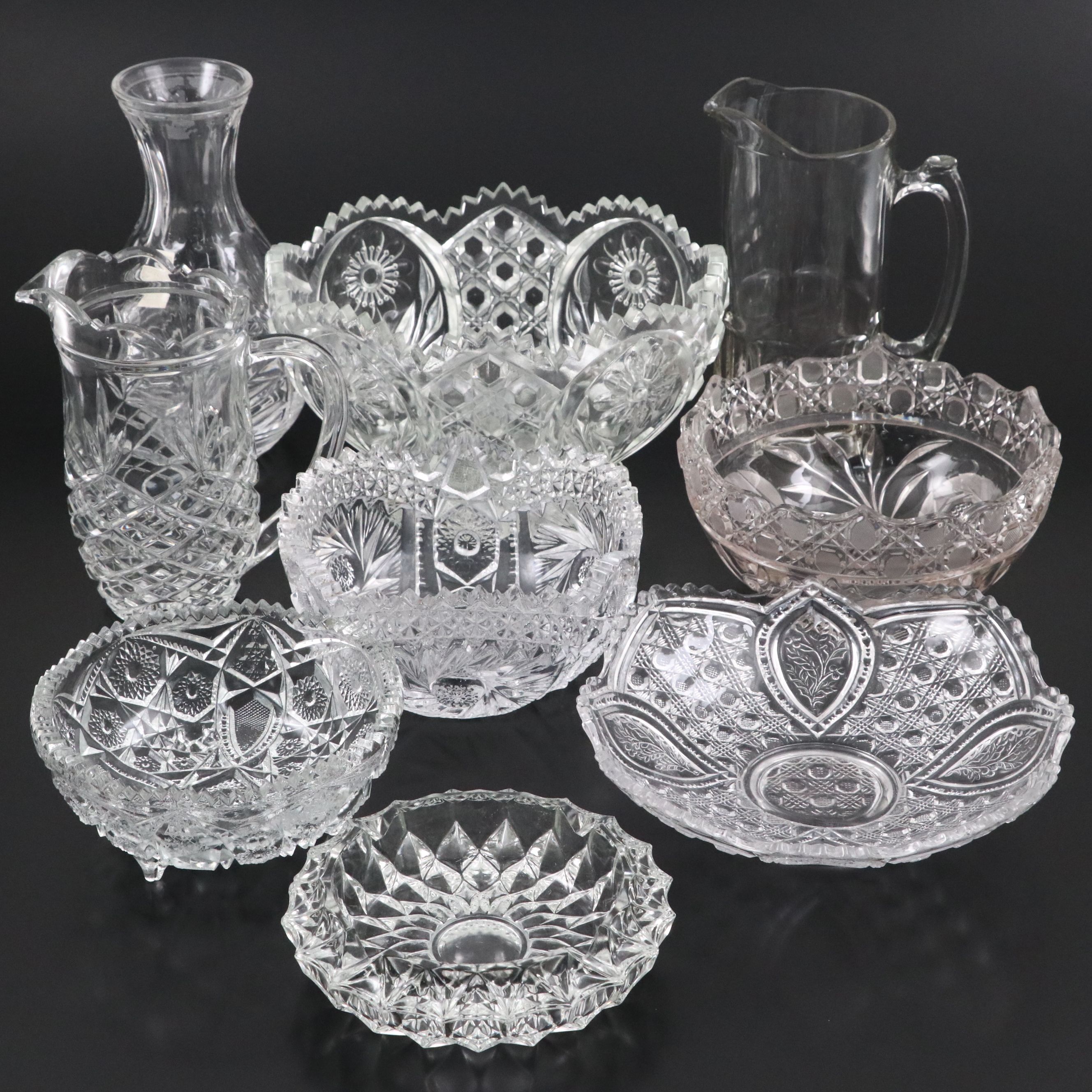 Fifth Avenue Crystal Carafe with Other Pitchers and Bowls