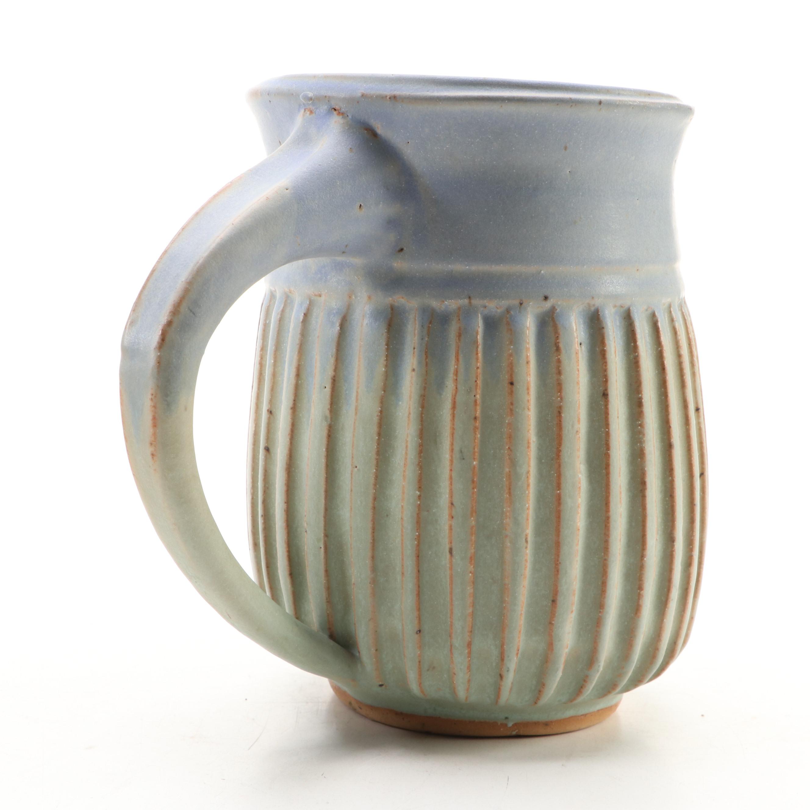 Dick Overman Stoneware Ribbed Pitchers