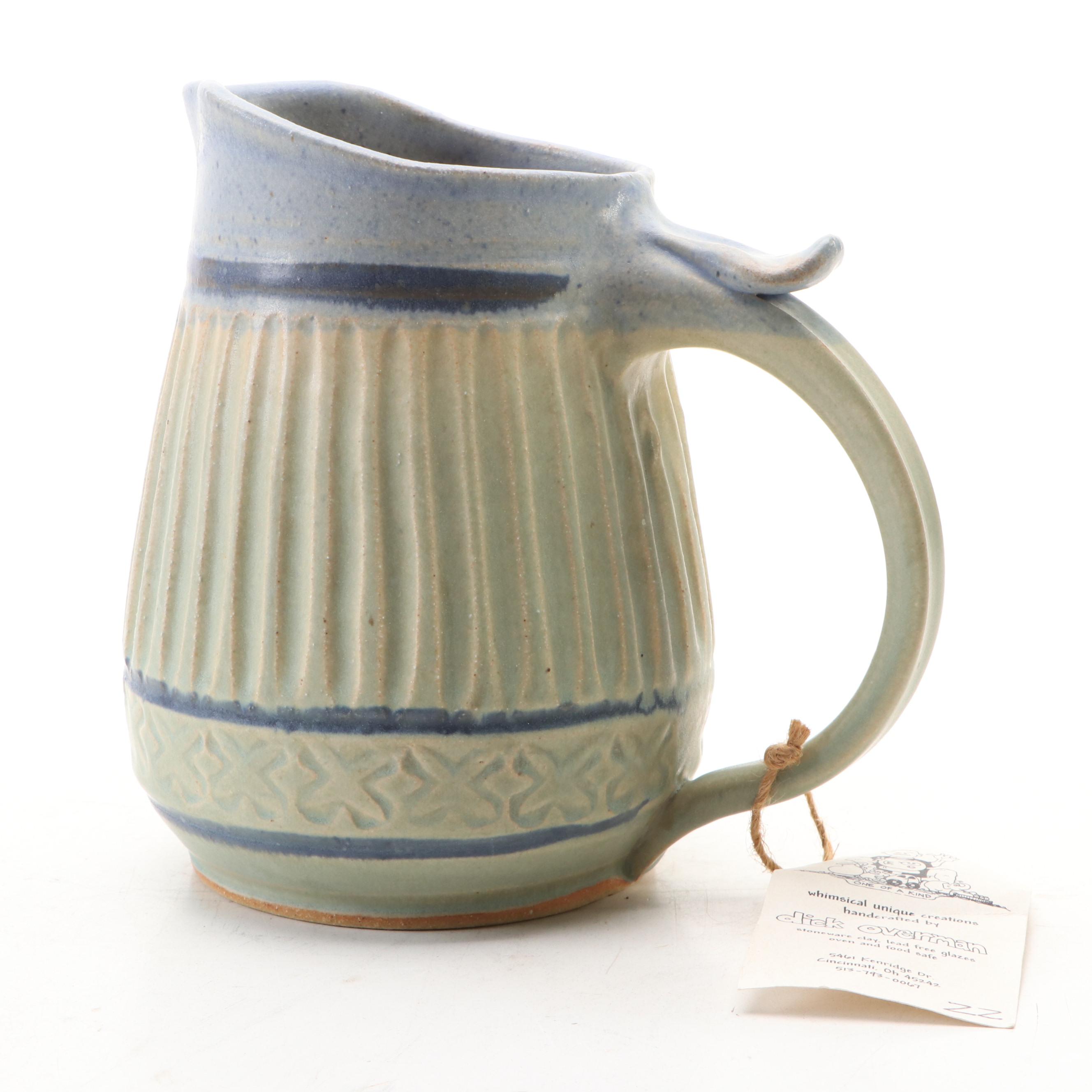 Dick Overman Stoneware Ribbed Pitchers