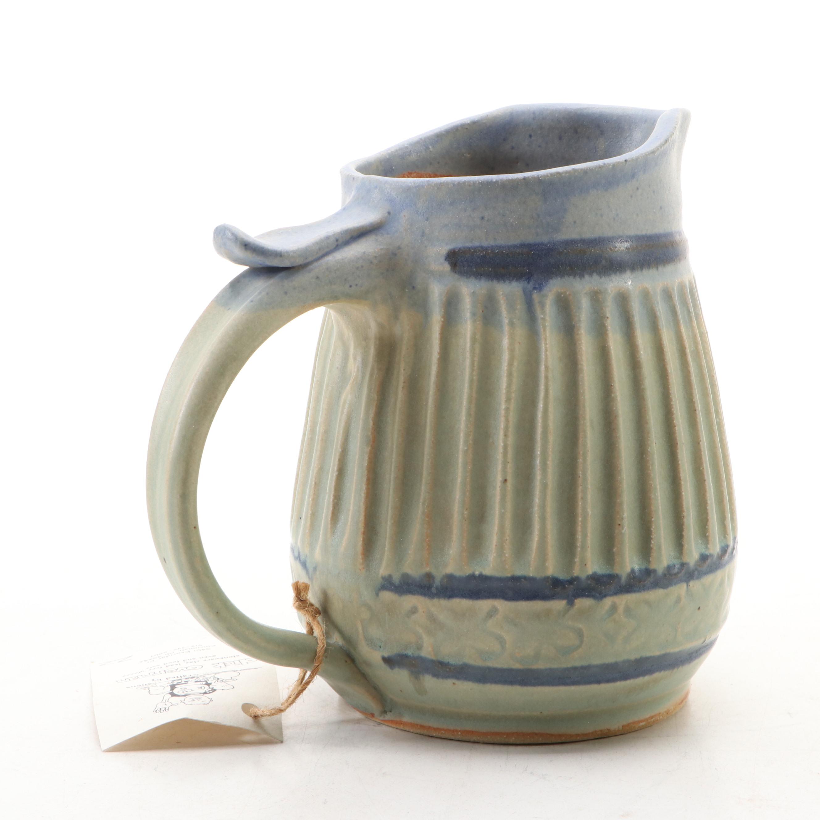 Dick Overman Stoneware Ribbed Pitchers