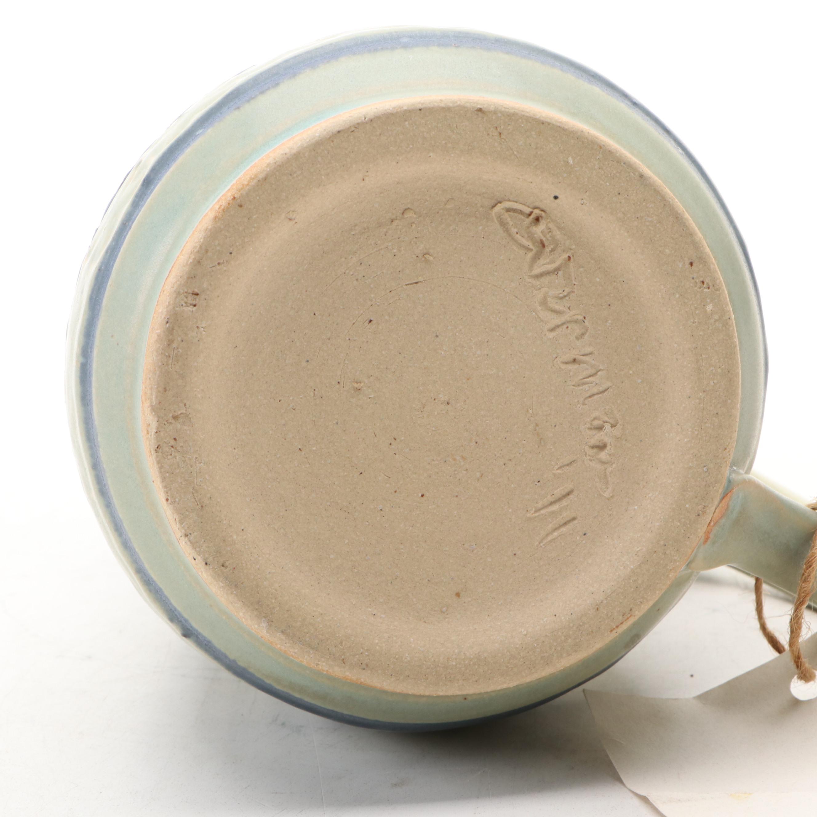 Dick Overman Stoneware Ribbed Pitchers