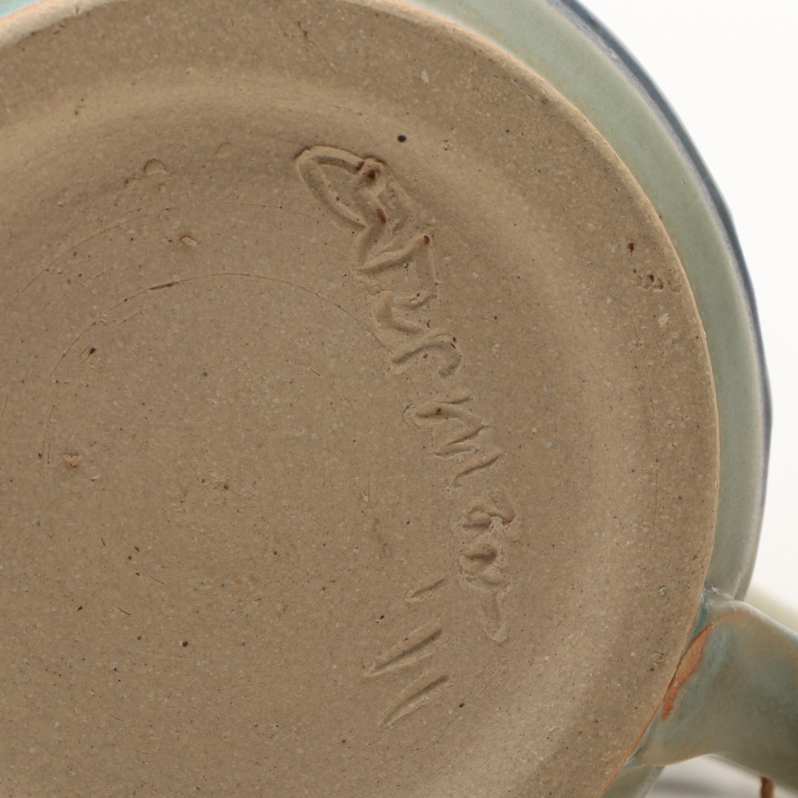 Dick Overman Stoneware Ribbed Pitchers