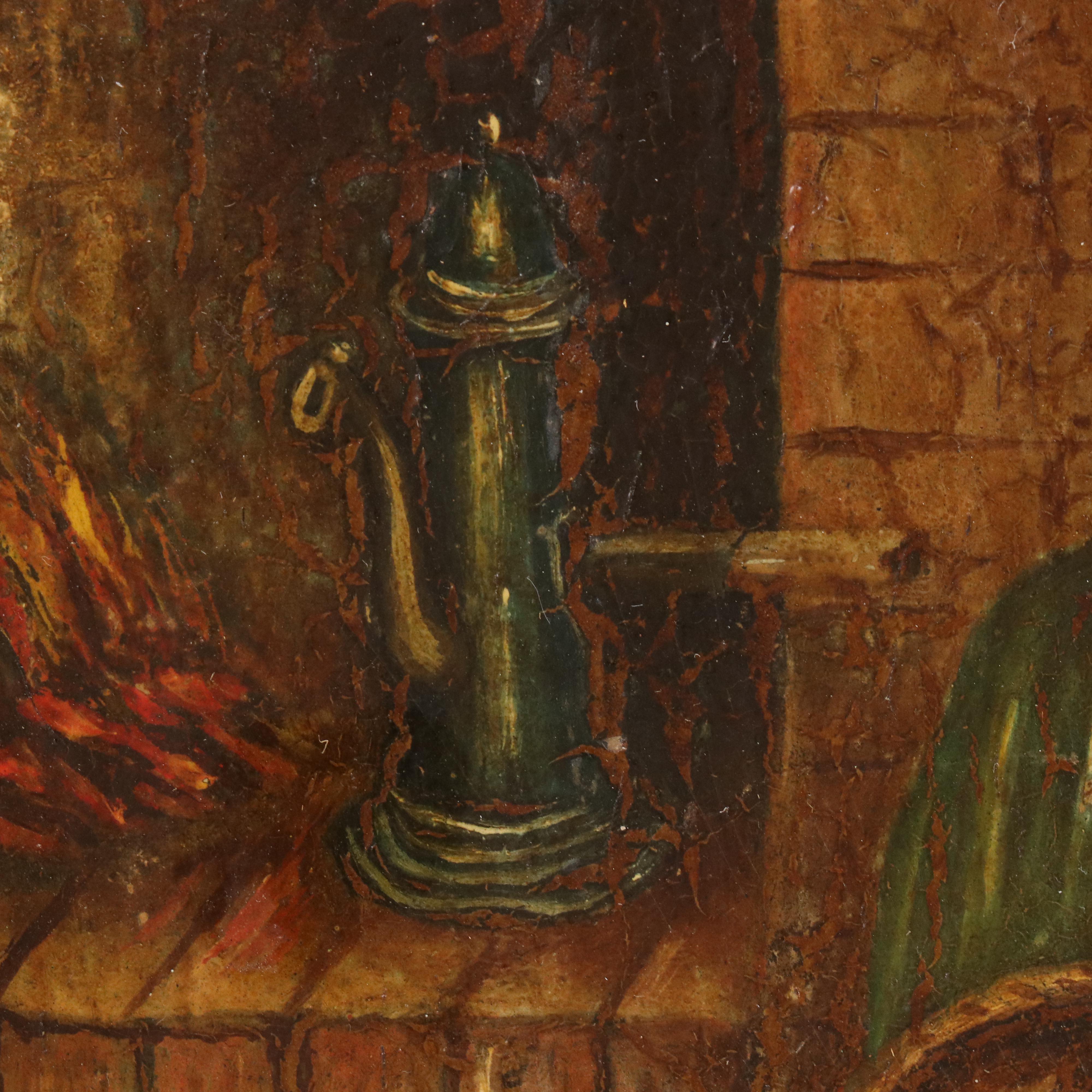 Antique Caricature Oil Portrait of Woman With Bellows "Miss Jim-Ima Crow"