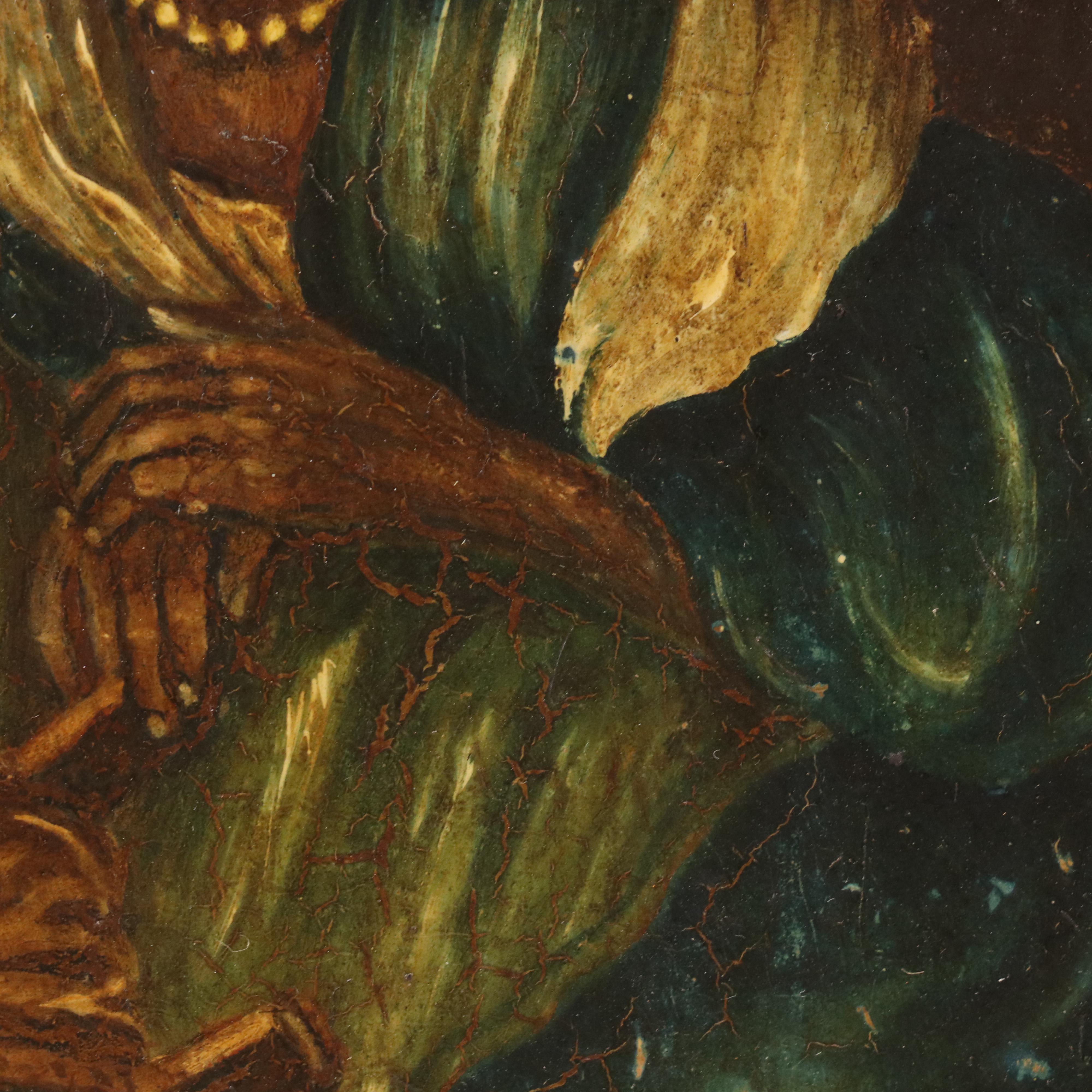 Antique Caricature Oil Portrait of Woman With Bellows "Miss Jim-Ima Crow"