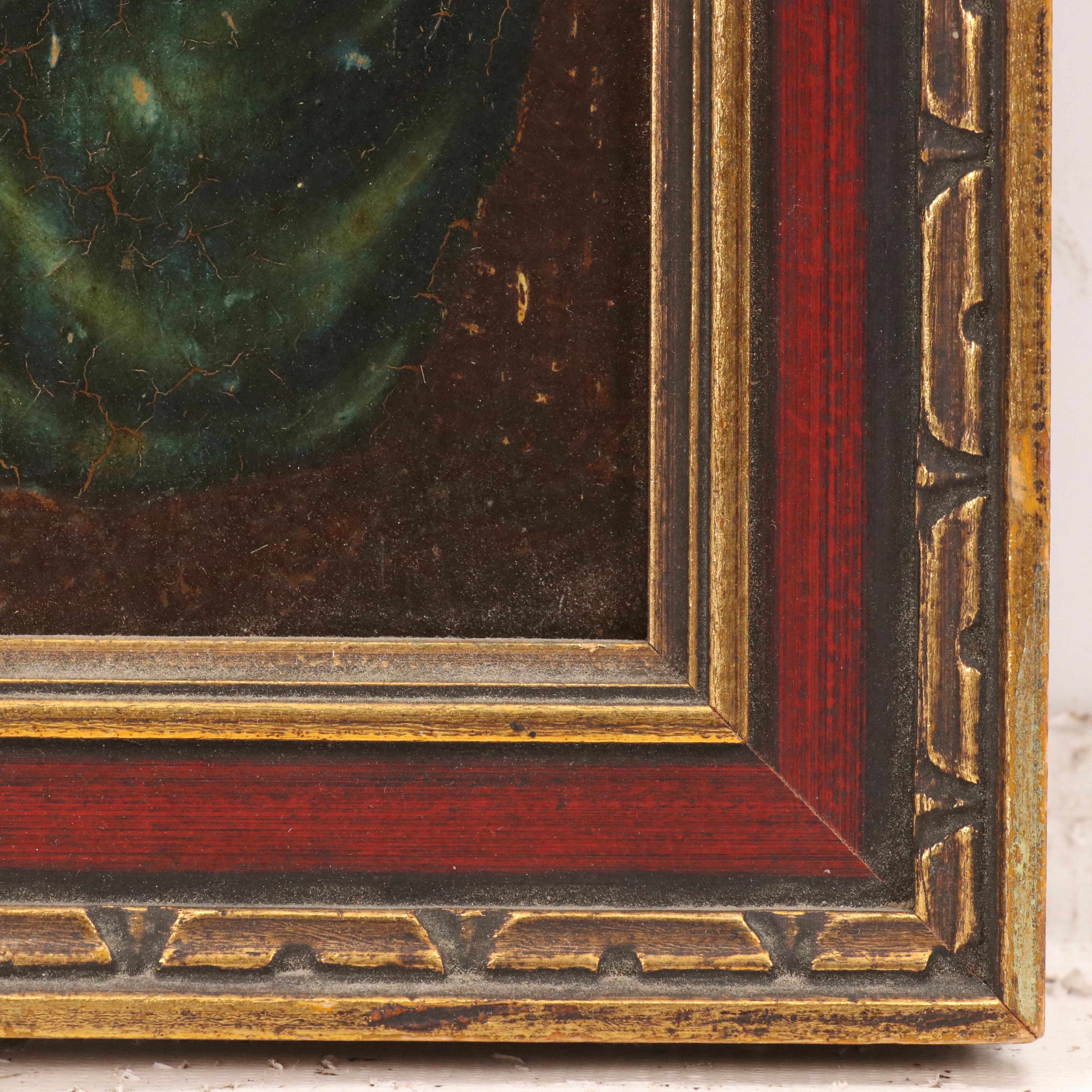 Antique Caricature Oil Portrait of Woman With Bellows "Miss Jim-Ima Crow"