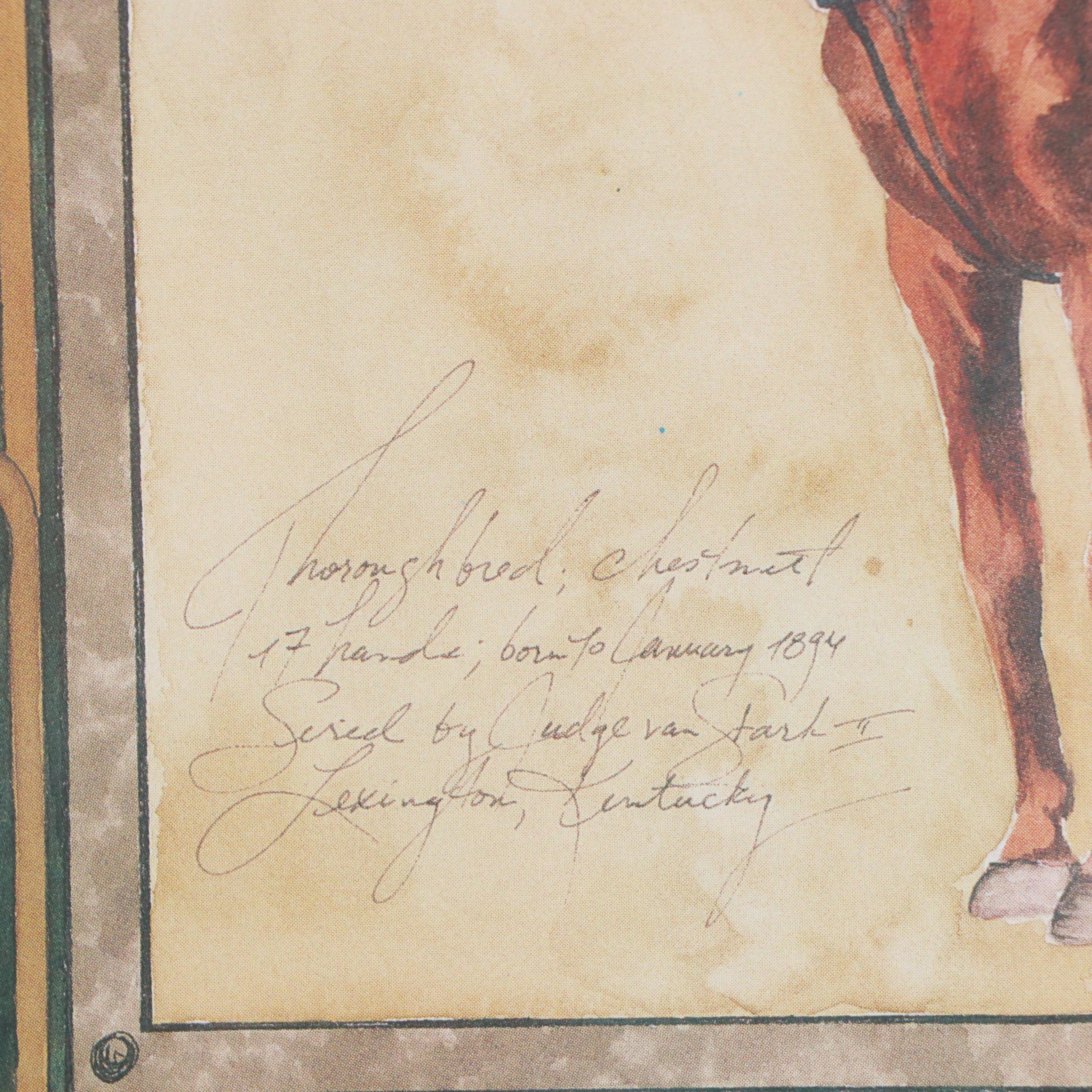 After Mary Beth Zeitz Equine Offset Lithograph "Horseman II," Late 20th Century