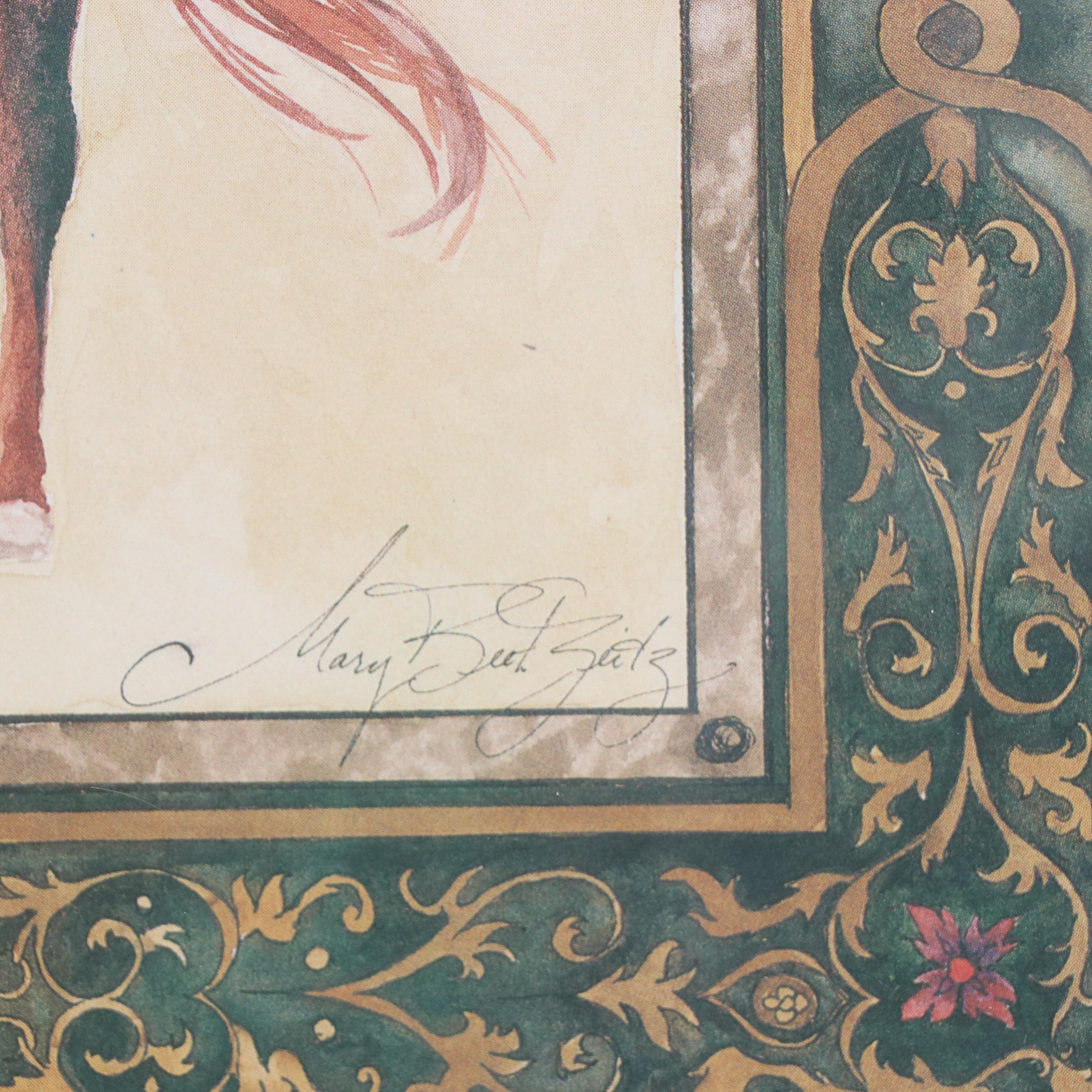 After Mary Beth Zeitz Equine Offset Lithograph "Horseman II," Late 20th Century