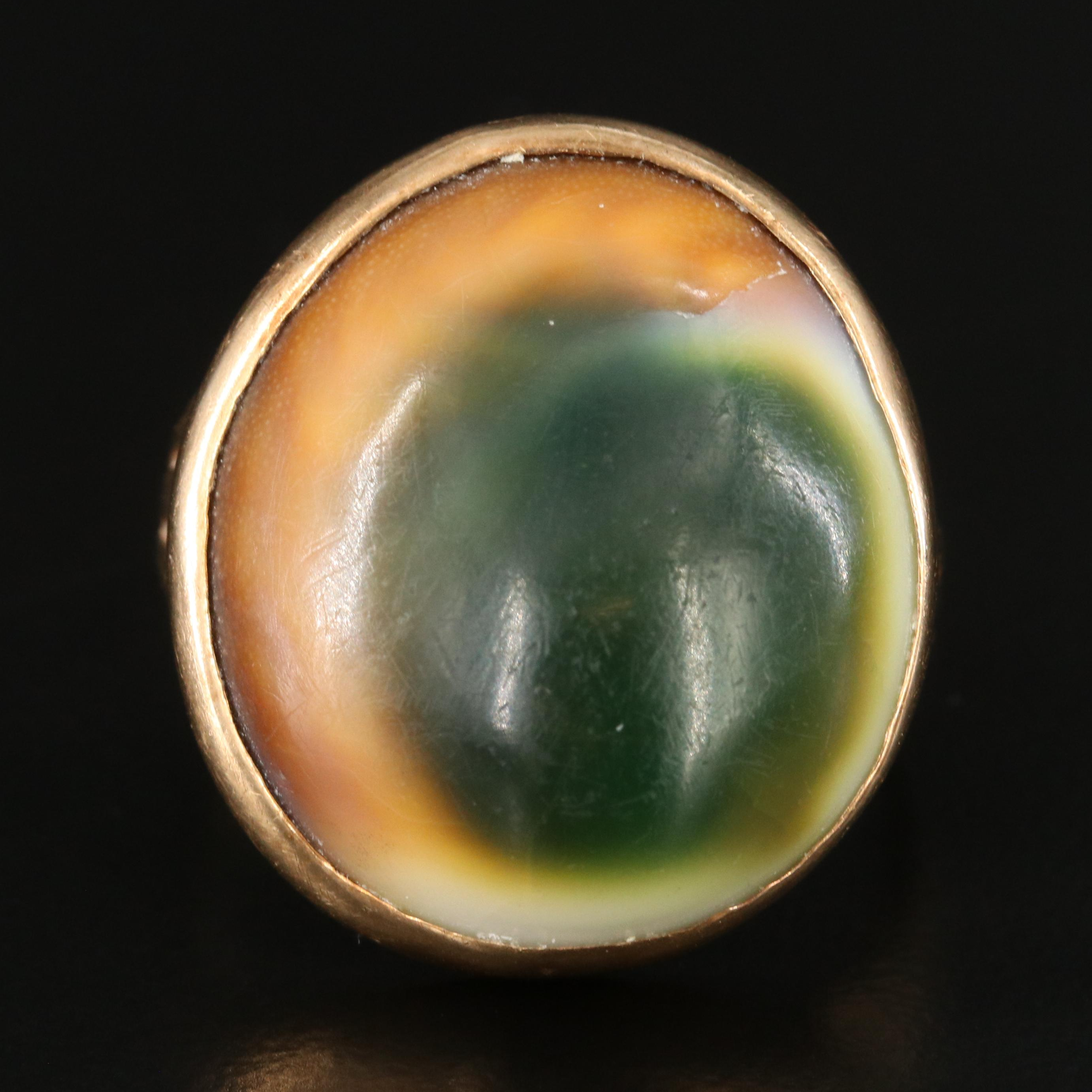 Vintage 14K Operculum Shell Ring