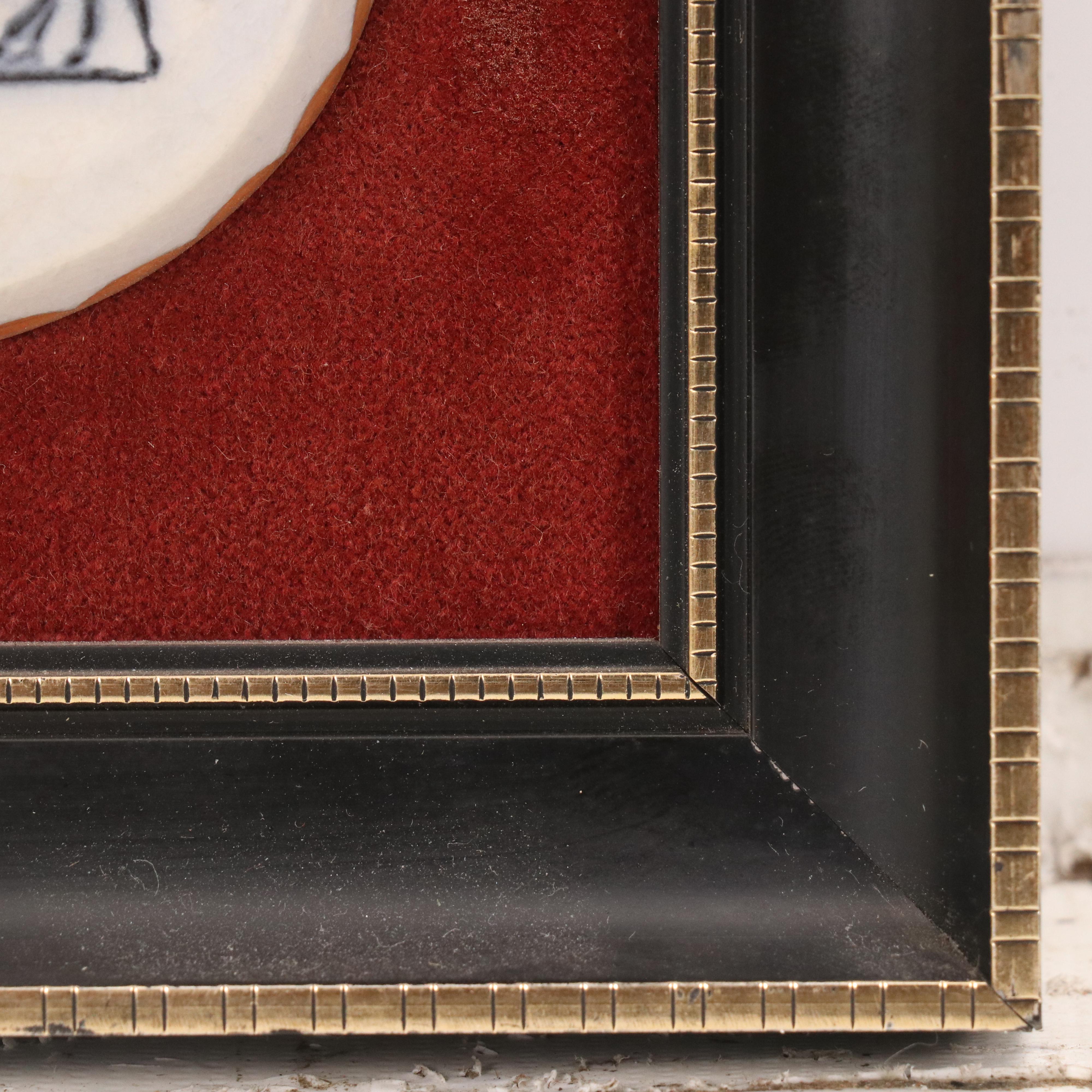 L. Bruckner Blue-and-White Ceramic Bas-Relief Medallion