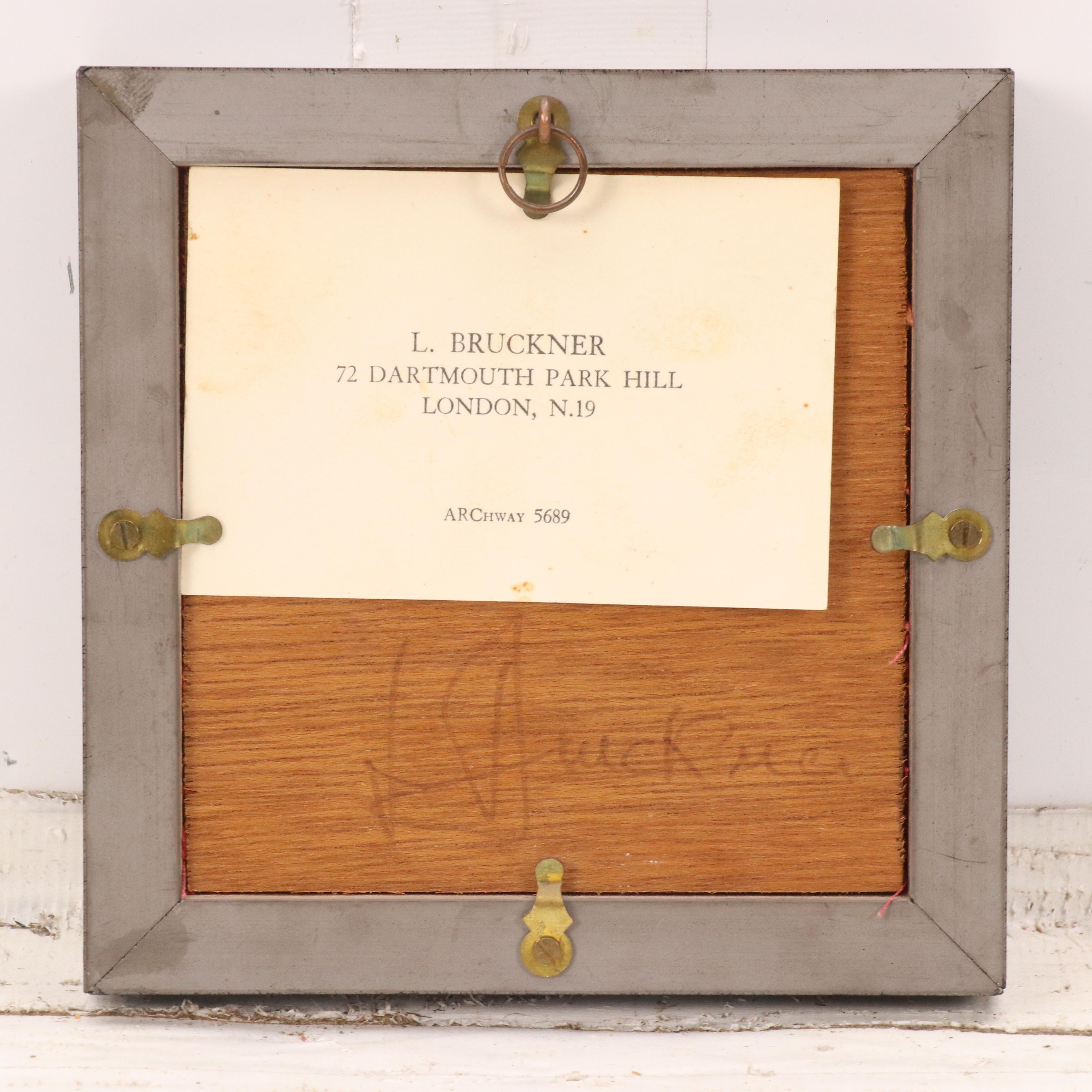 L. Bruckner Blue-and-White Ceramic Bas-Relief Medallion