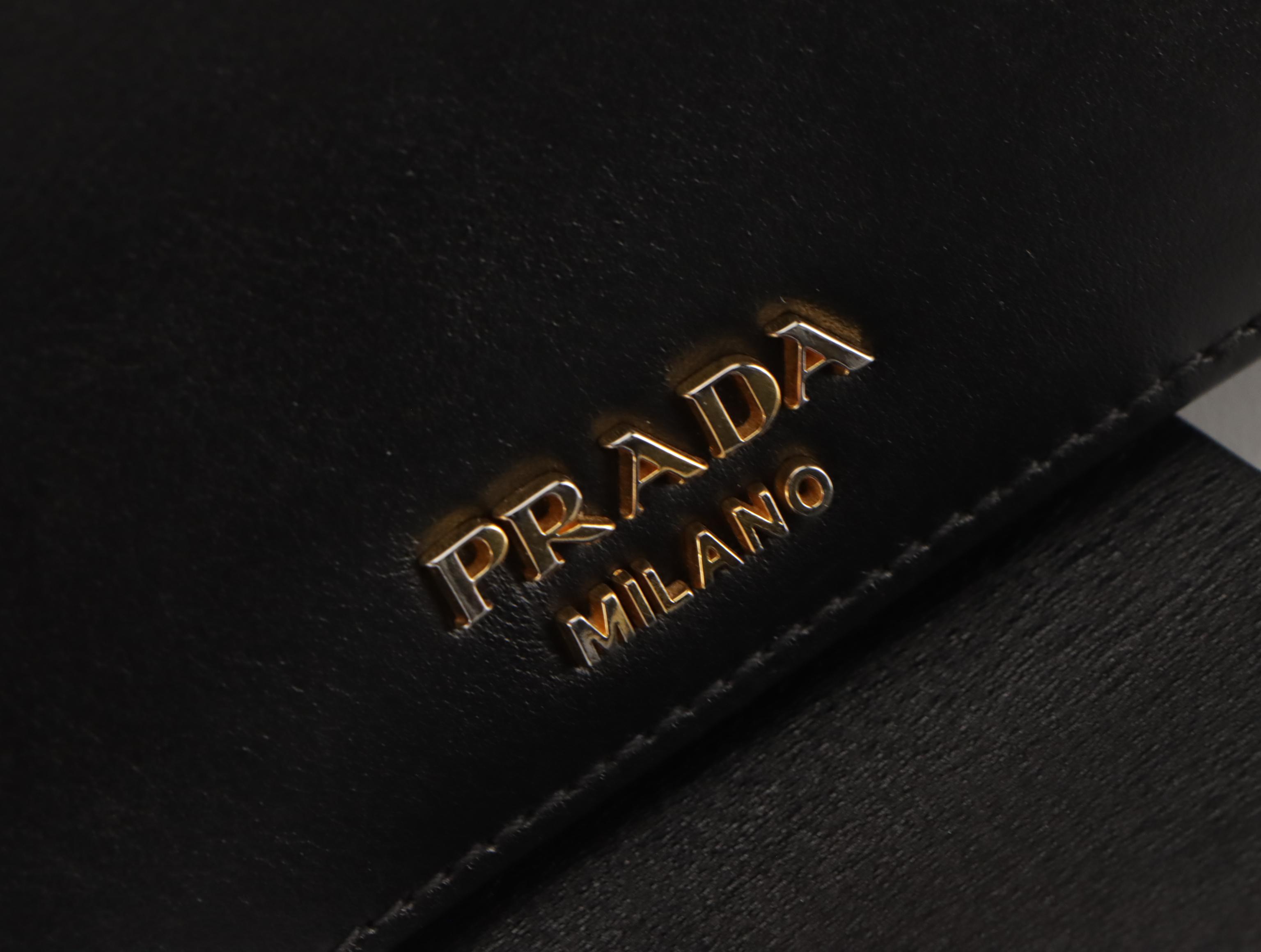 Prada City Ribbon Crossbody Bag in Colorblock Calfskin Leather