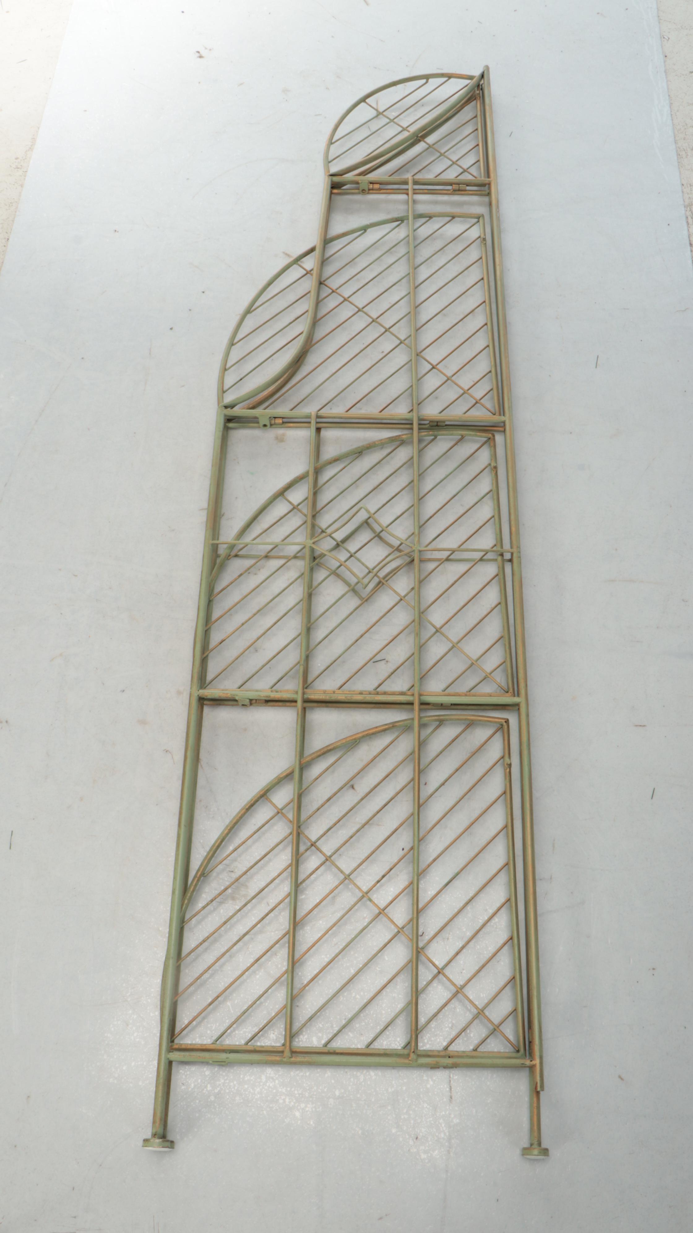 Gray and Gilt Metal Four-Tier Plant Stand