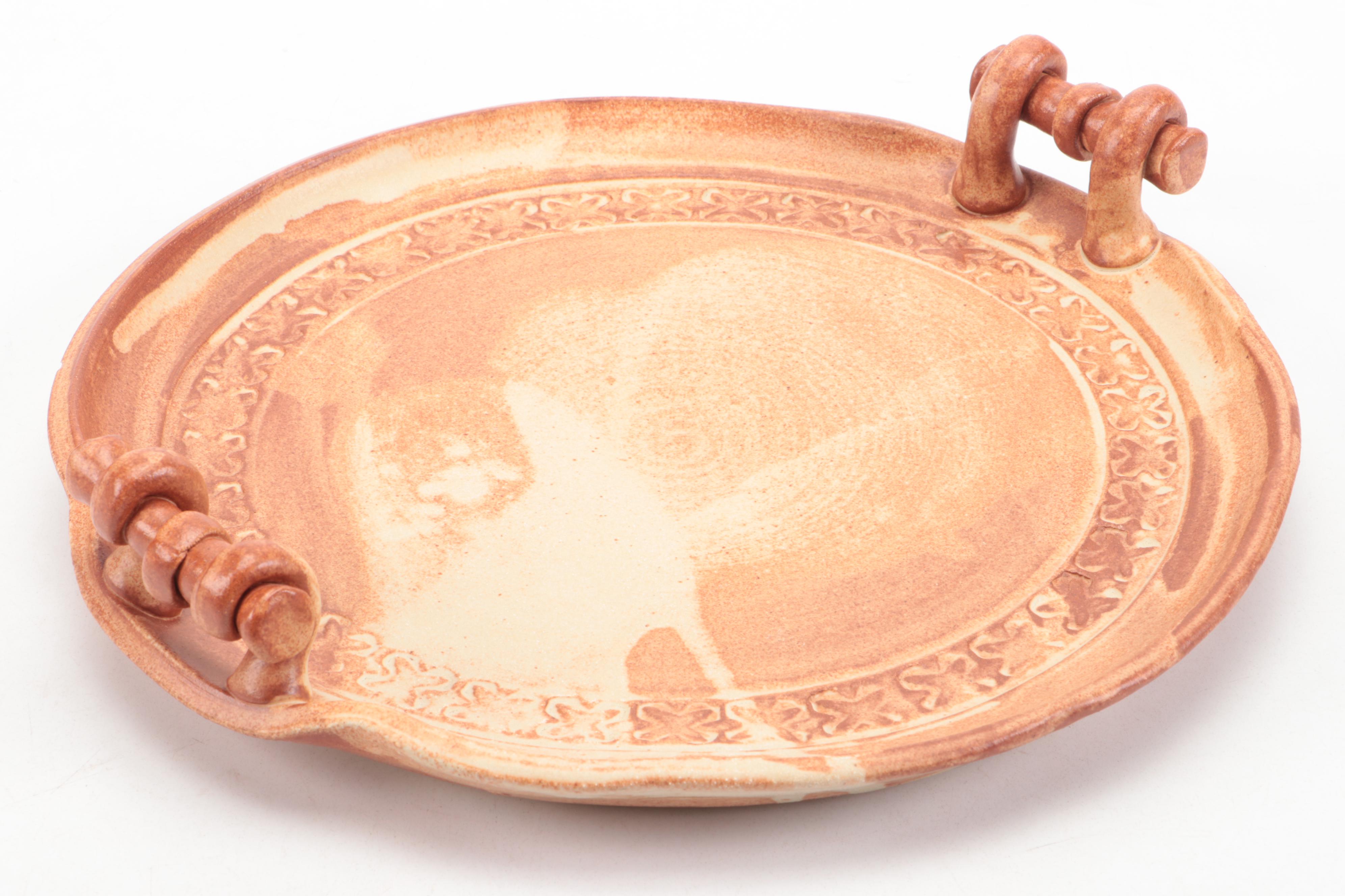 Art Pottery Teapot and Platter