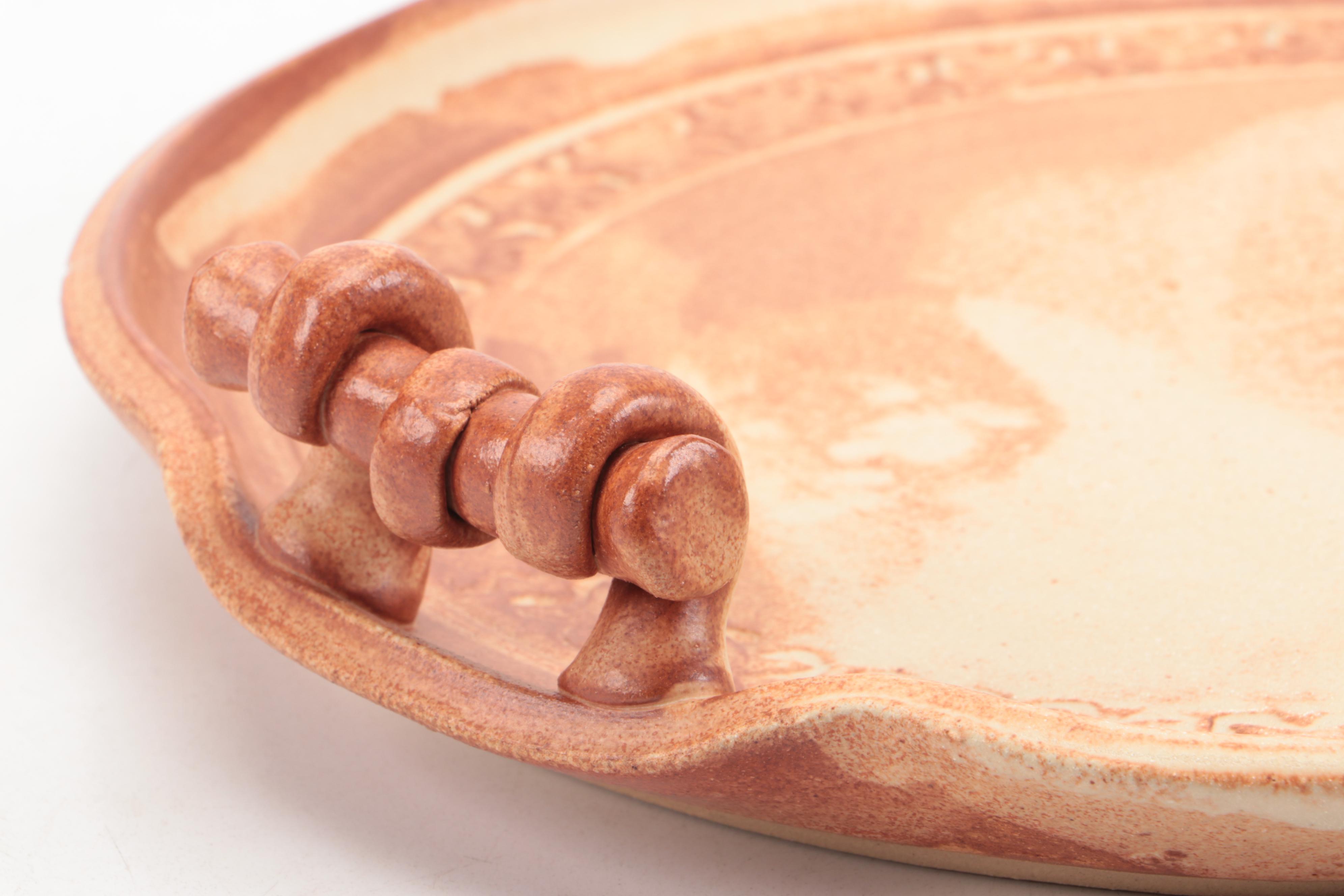 Art Pottery Teapot and Platter