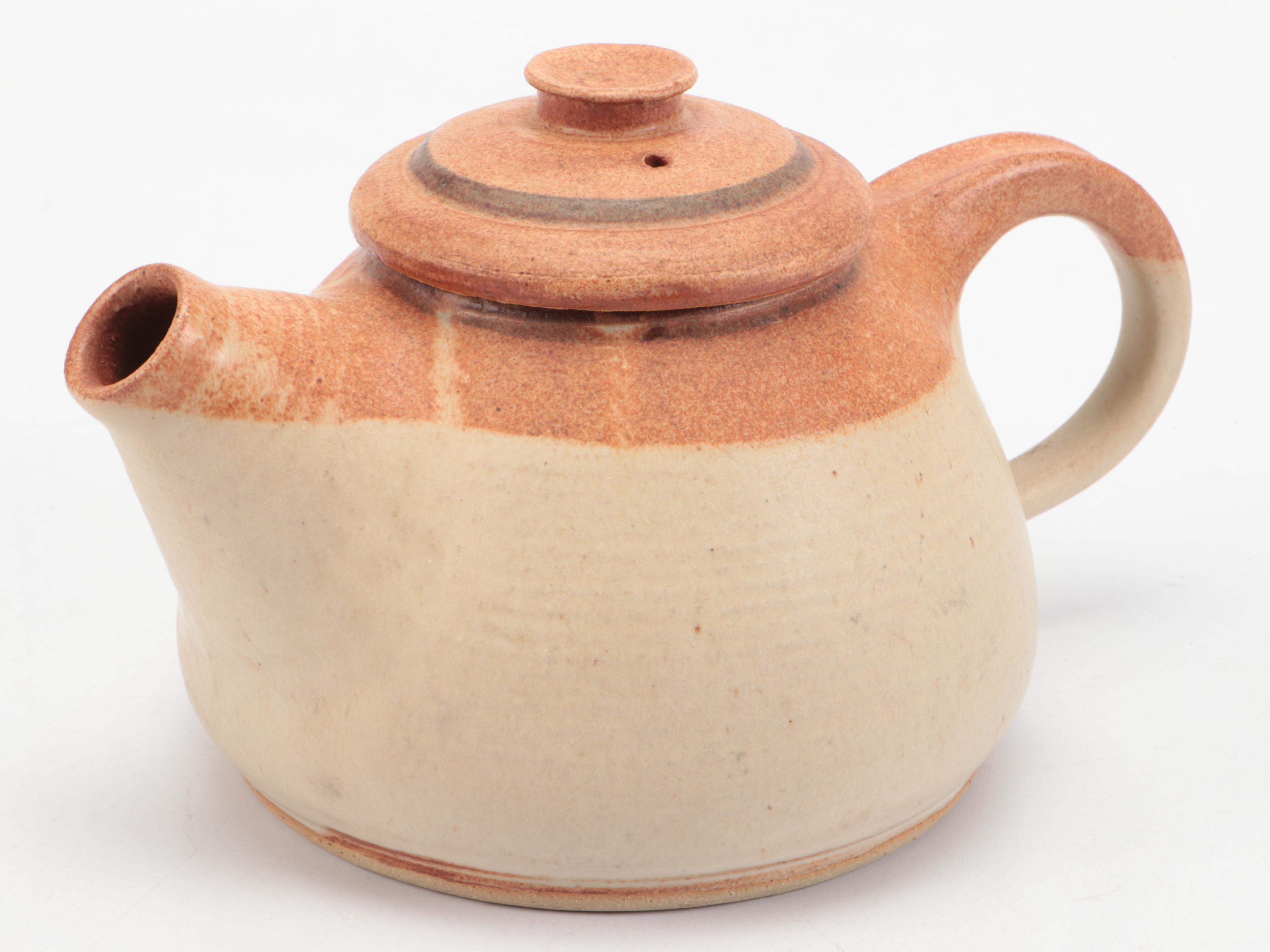 Art Pottery Teapot and Platter