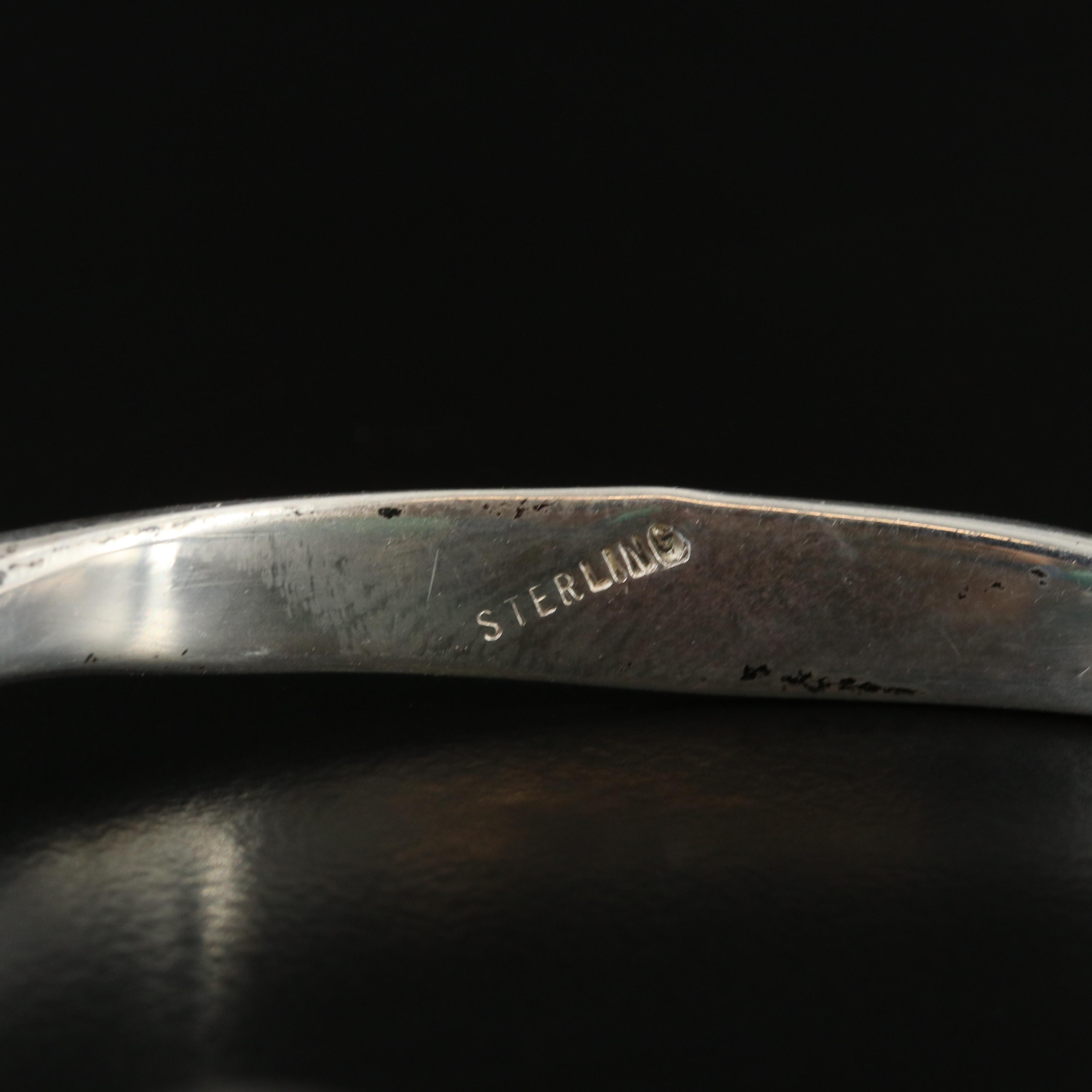 Sterling Cuff Bracelets Including Malachite and Turquoise