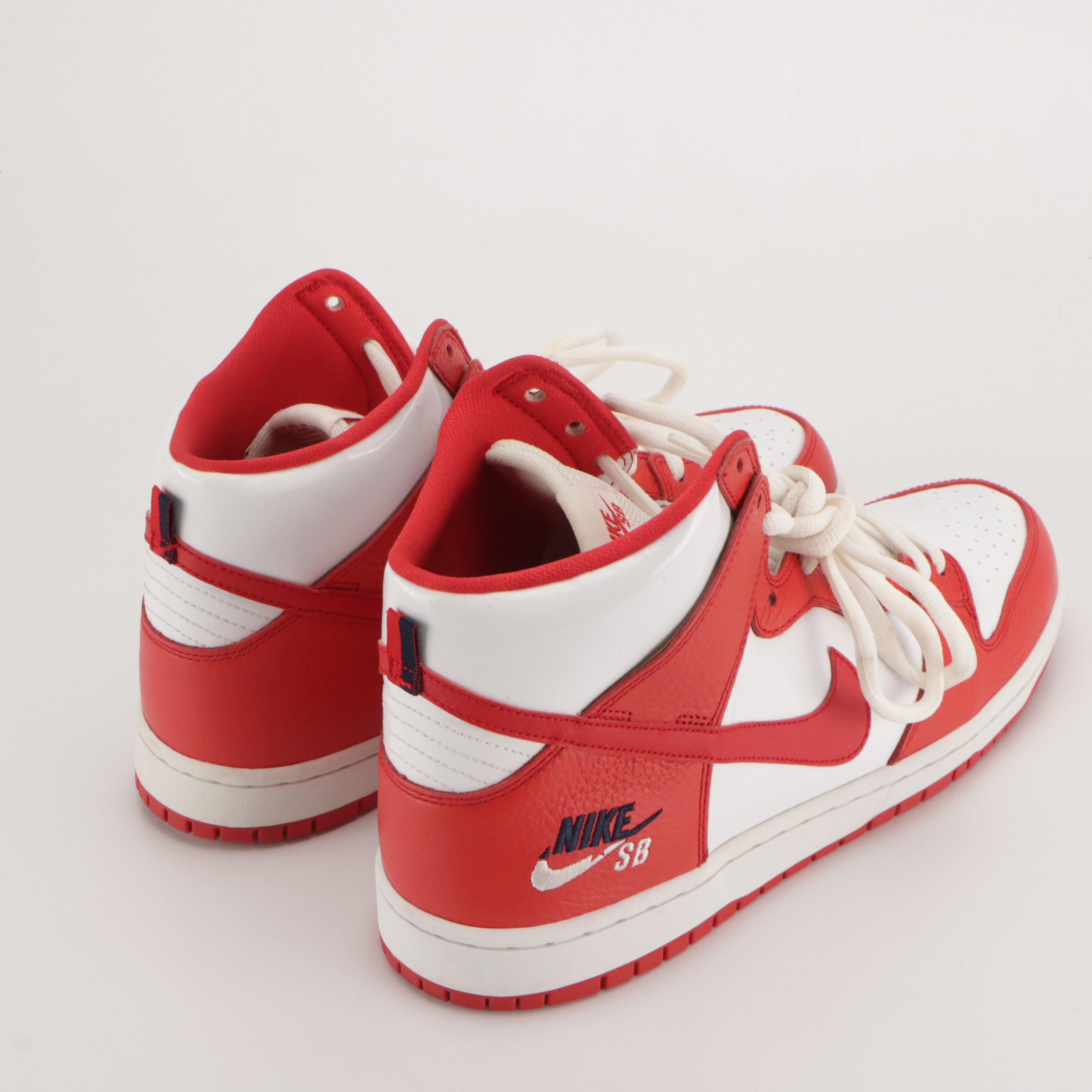 Nike SB "Dream Team" Zoom Dunk High Pro Sneakers in University Red, With Box
