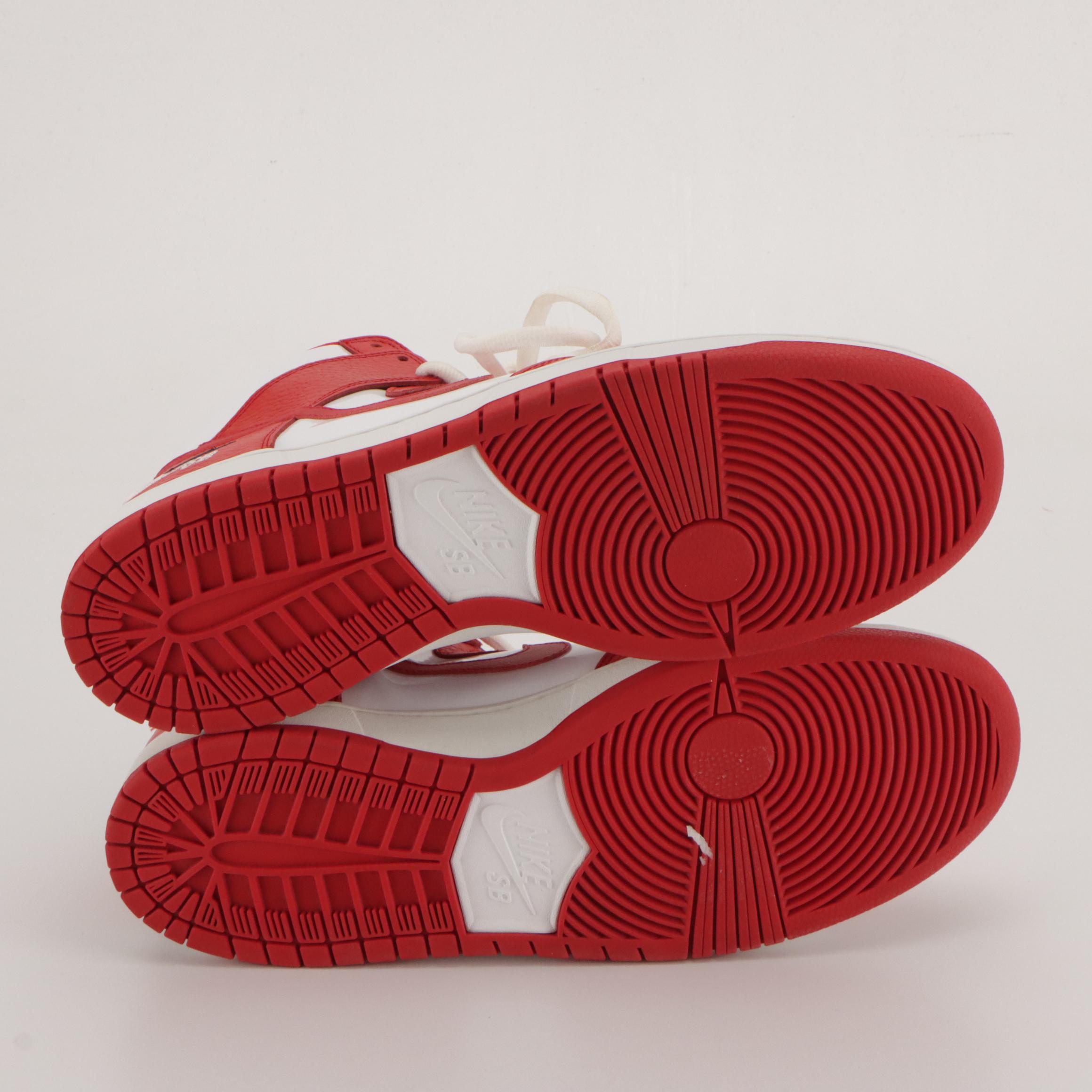 Nike SB "Dream Team" Zoom Dunk High Pro Sneakers in University Red, With Box