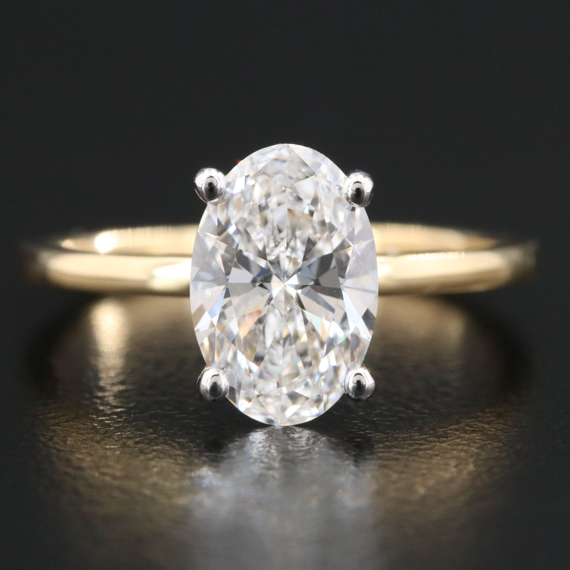 14K 1.65 CT Lab Grown Diamond Solitaire Ring with IGI Report