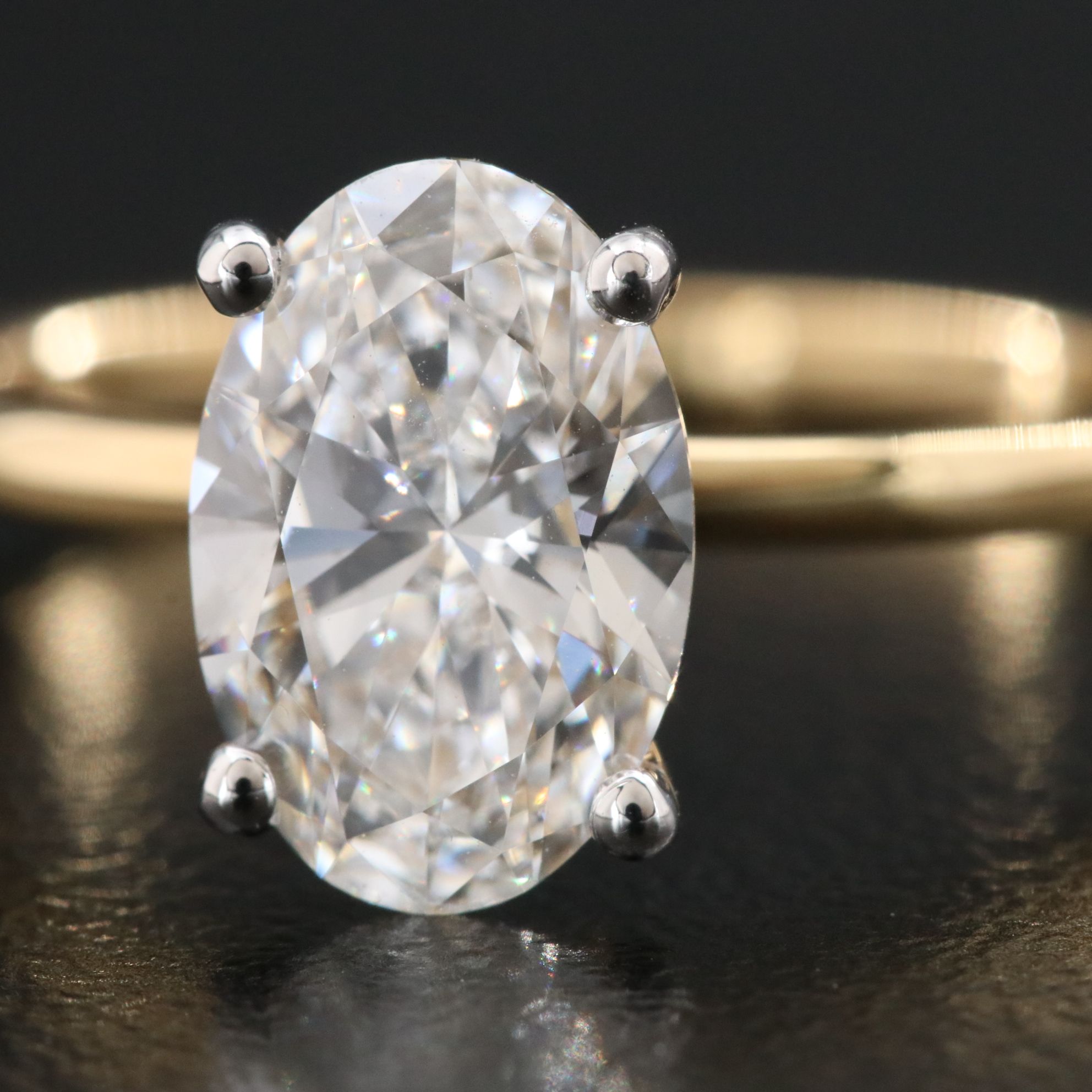 14K 1.65 CT Lab Grown Diamond Solitaire Ring with IGI Report