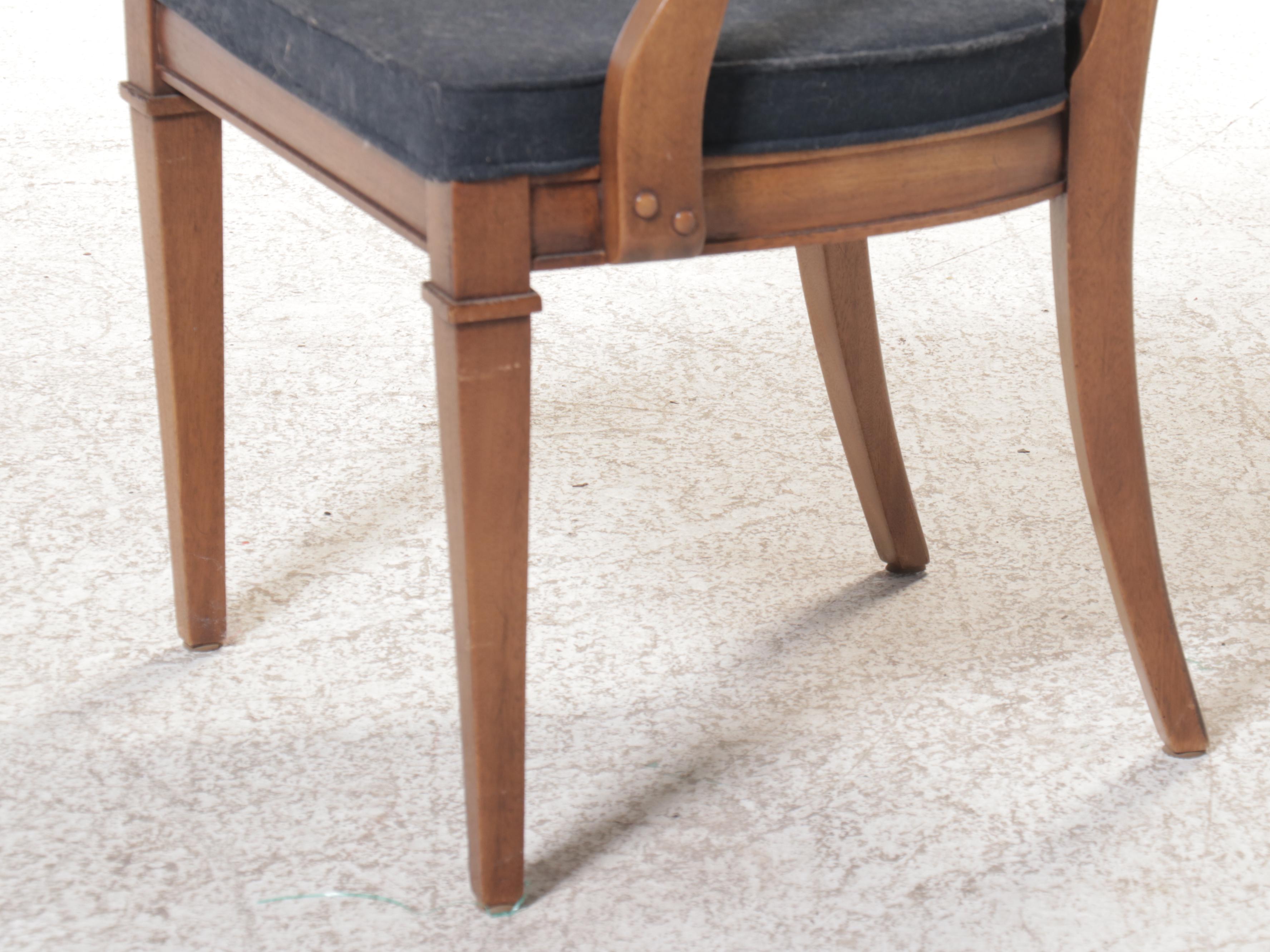 Seven-Piece Drexel "Triune" Walnut Dining Set, Mid to Late 20th Century