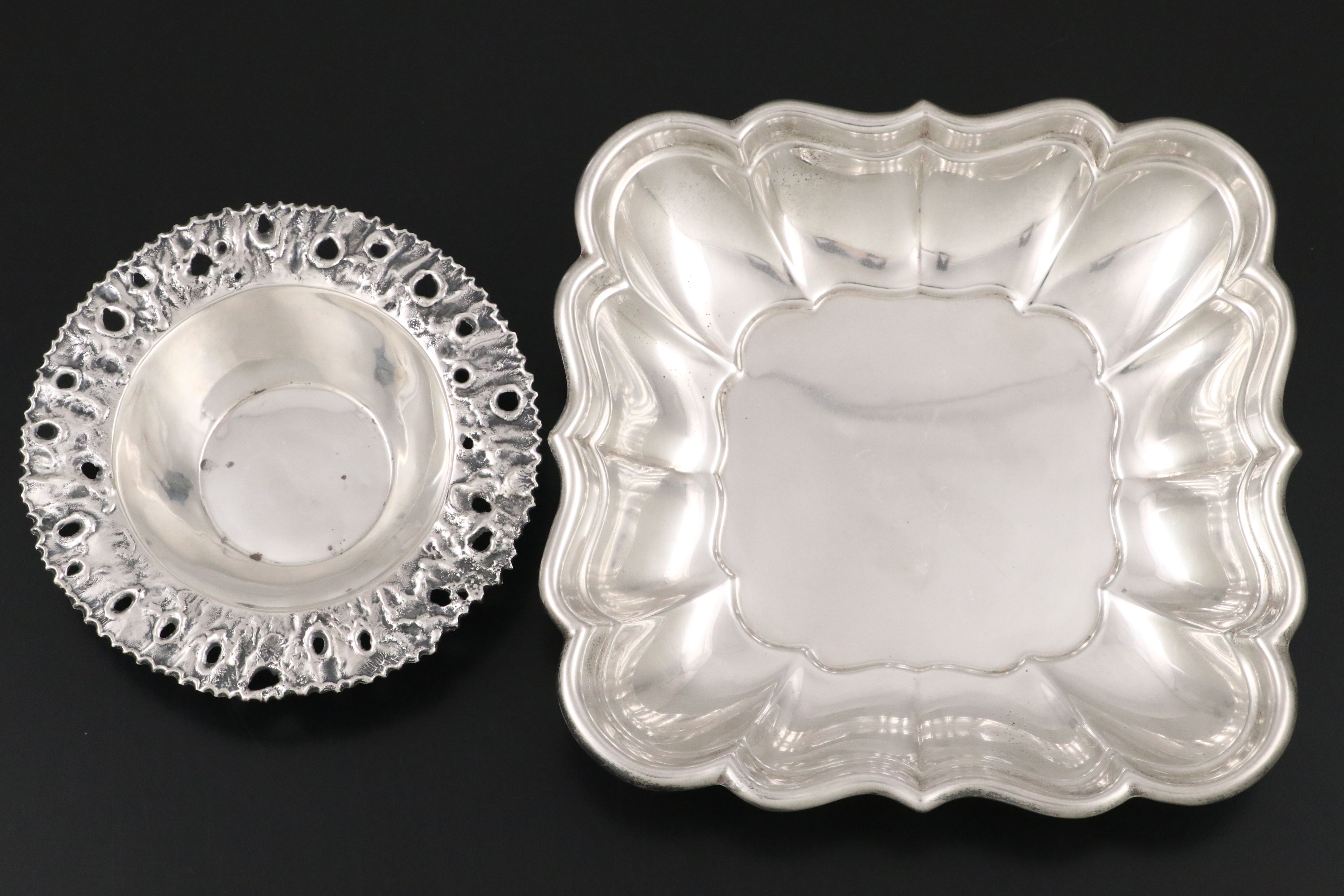 Reed & Barton "Windsor" Sterling Muffin Dish with Other Nut and Bonbon Dishes