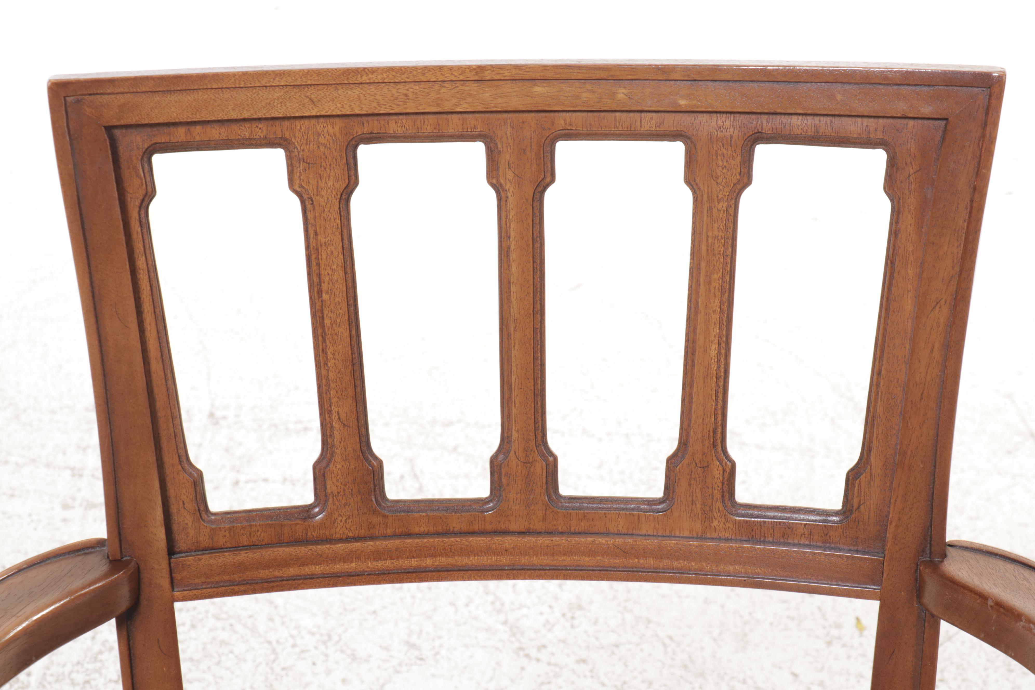 Seven-Piece Drexel "Triune" Walnut Dining Set, Mid to Late 20th Century