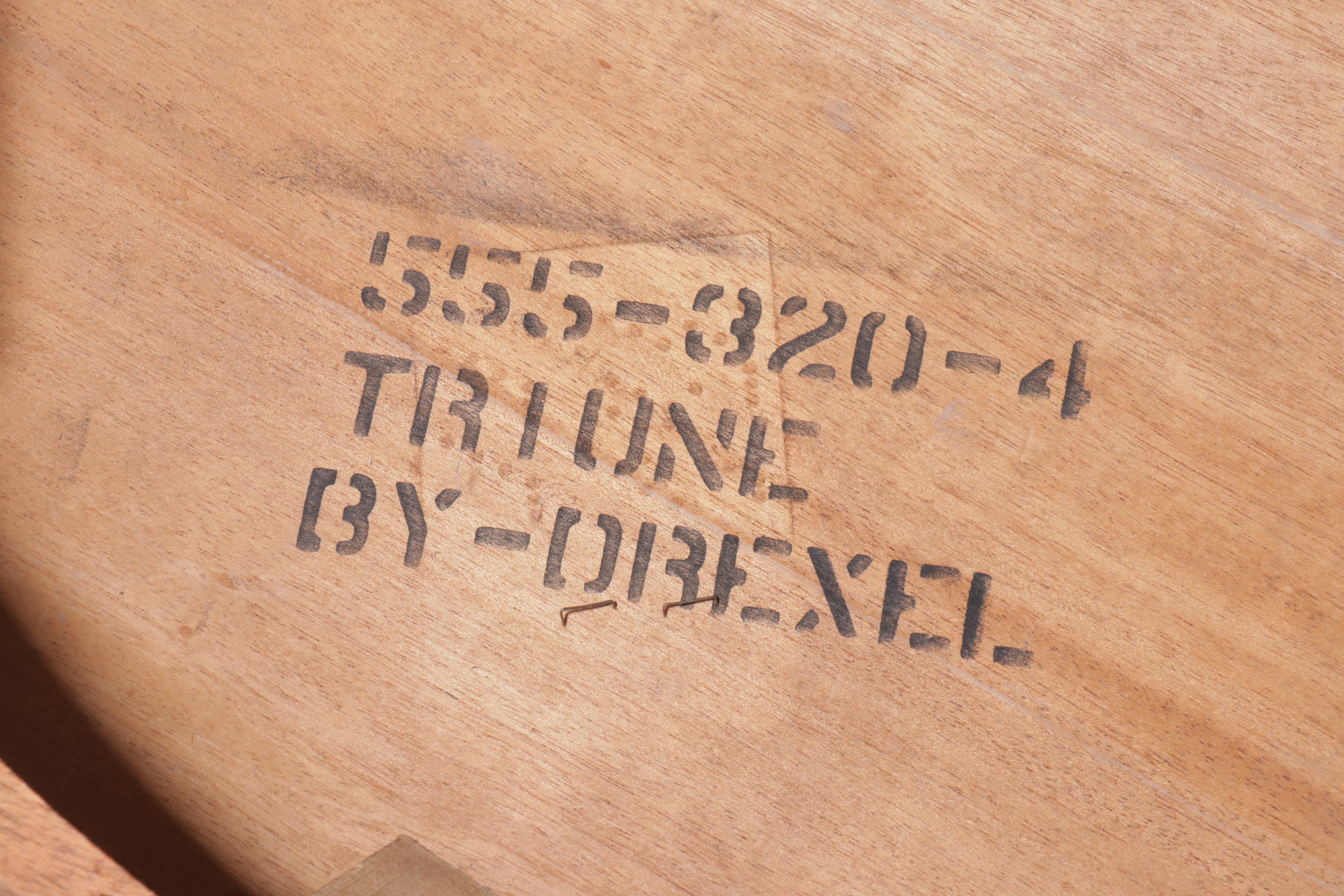 Seven-Piece Drexel "Triune" Walnut Dining Set, Mid to Late 20th Century