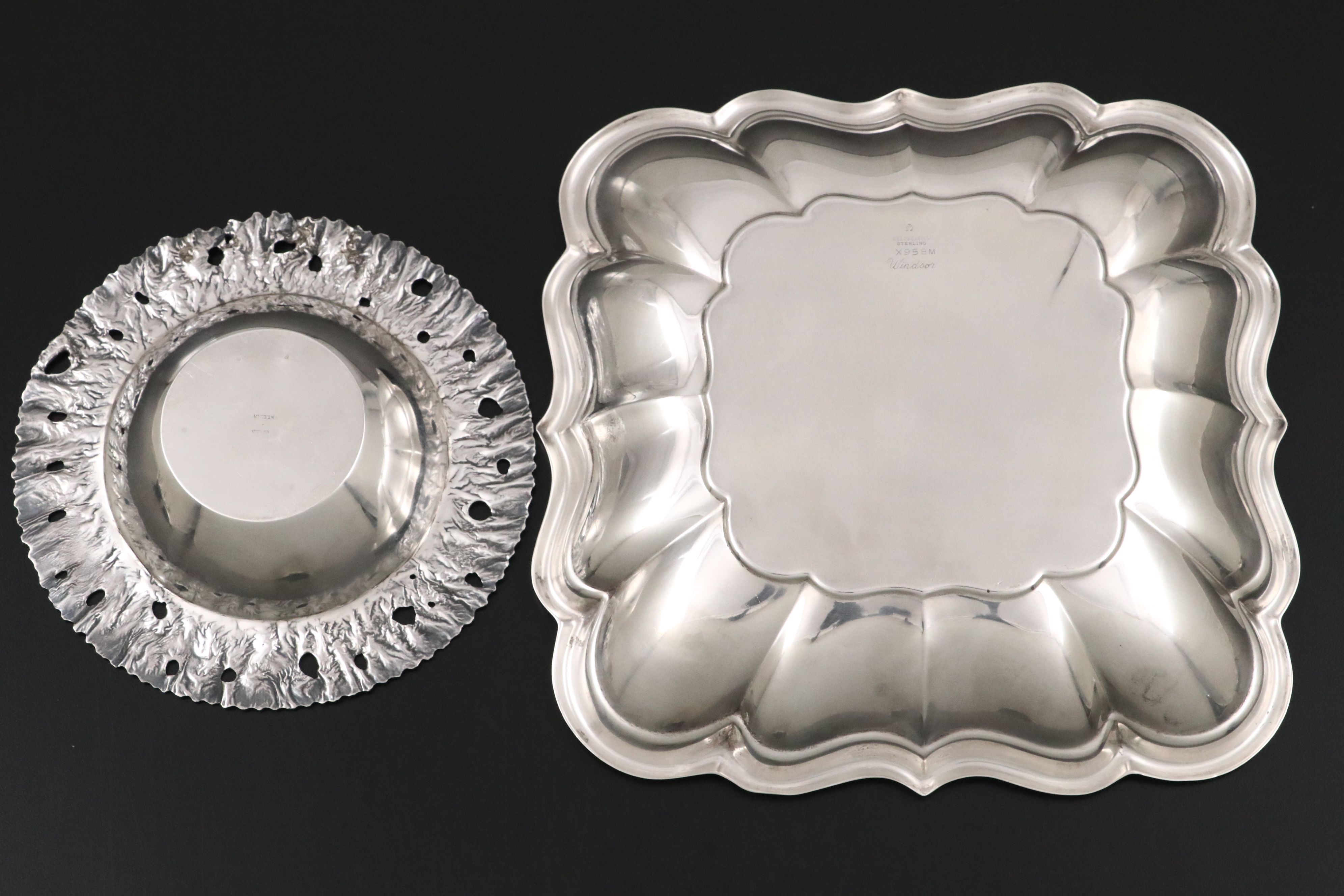 Reed & Barton "Windsor" Sterling Muffin Dish with Other Nut and Bonbon Dishes