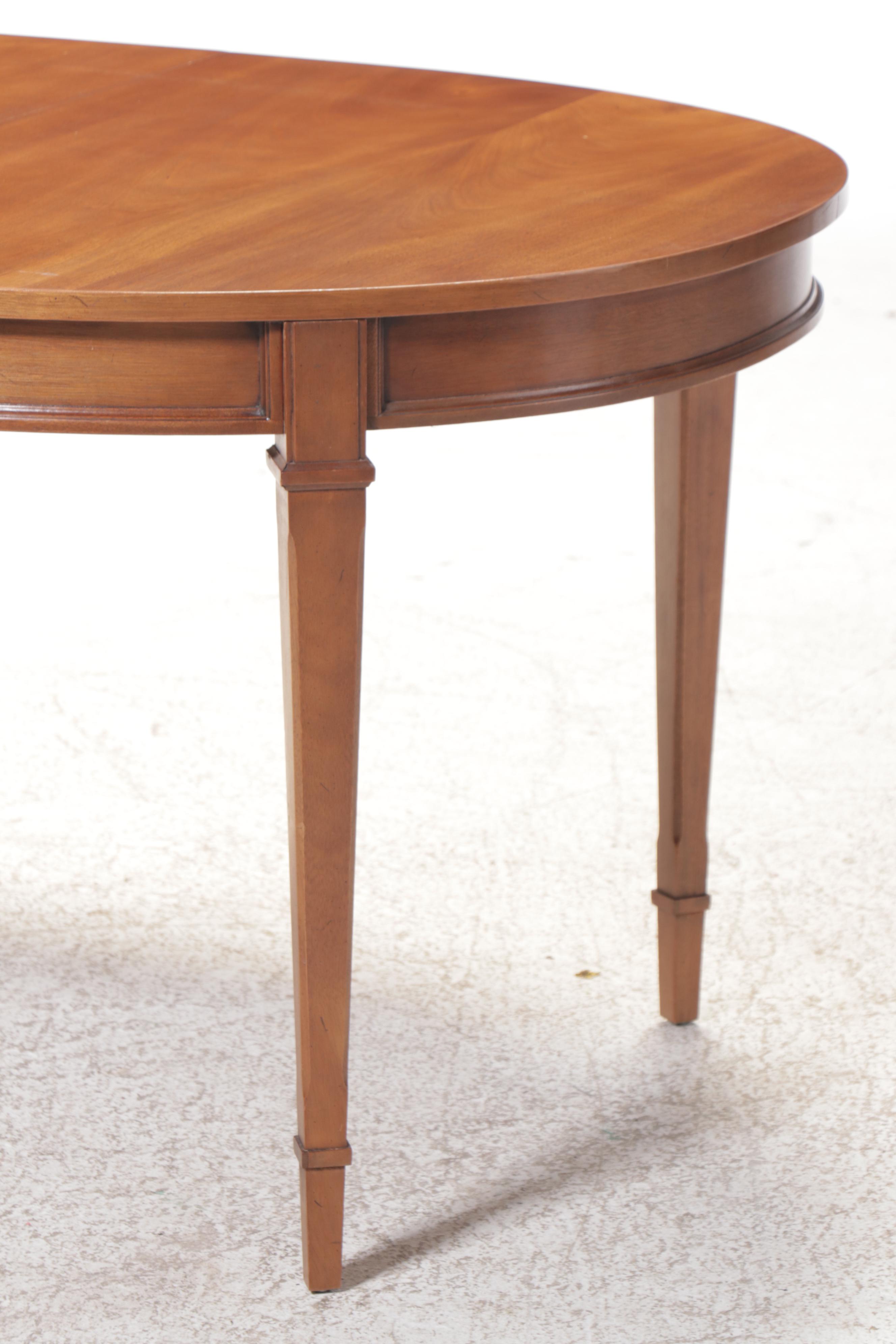 Seven-Piece Drexel "Triune" Walnut Dining Set, Mid to Late 20th Century