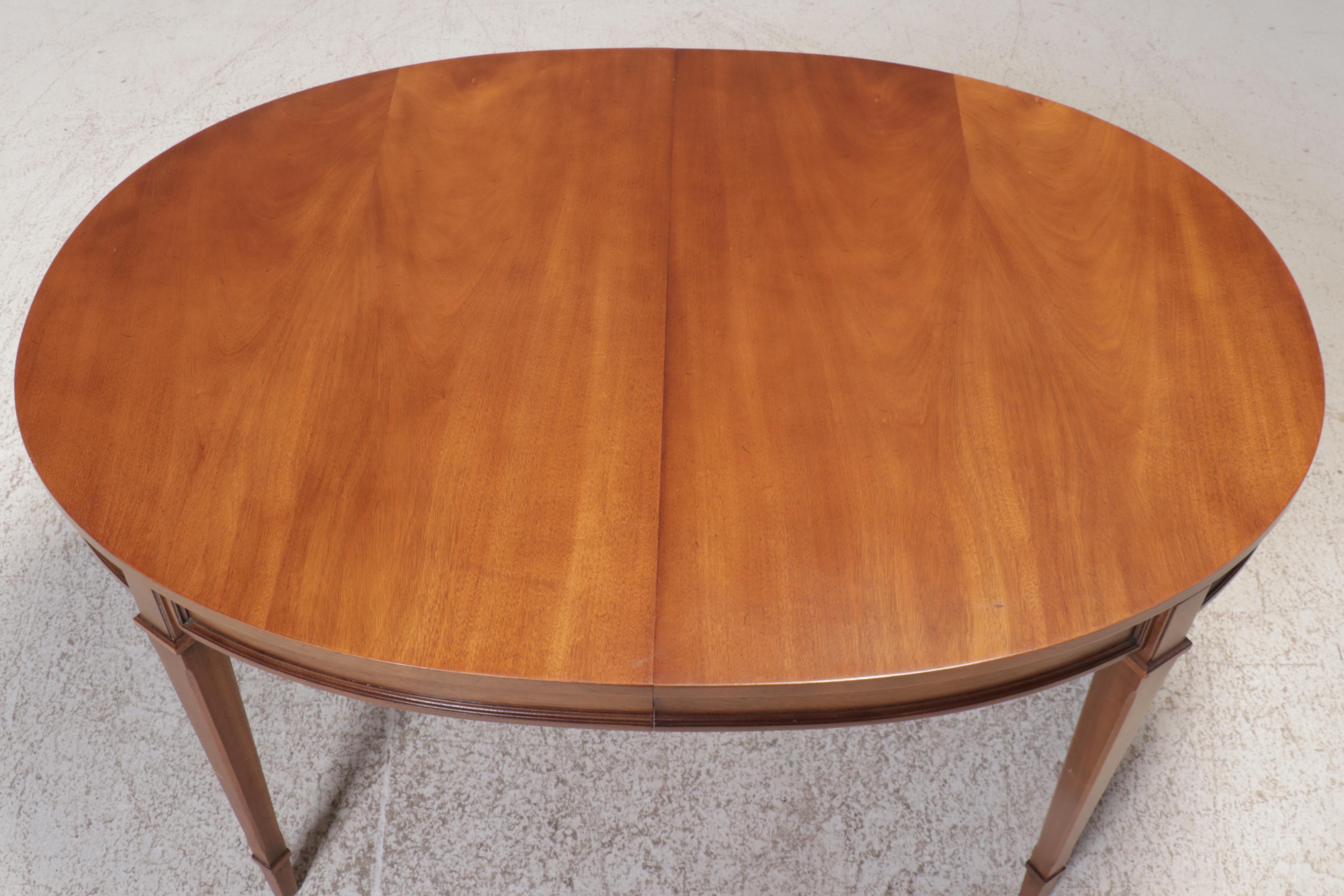 Seven-Piece Drexel "Triune" Walnut Dining Set, Mid to Late 20th Century
