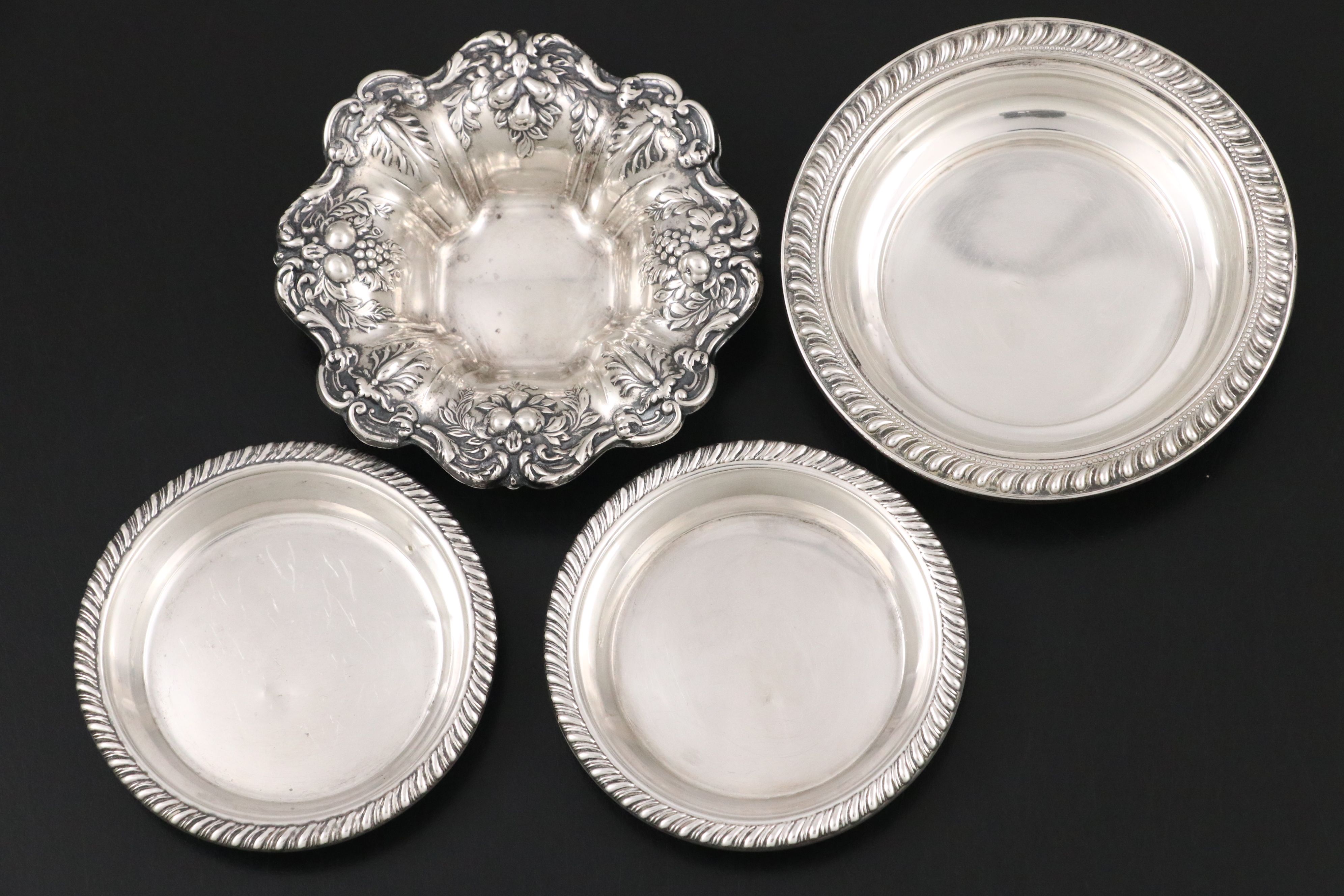 Reed & Barton "Windsor" Sterling Muffin Dish with Other Nut and Bonbon Dishes