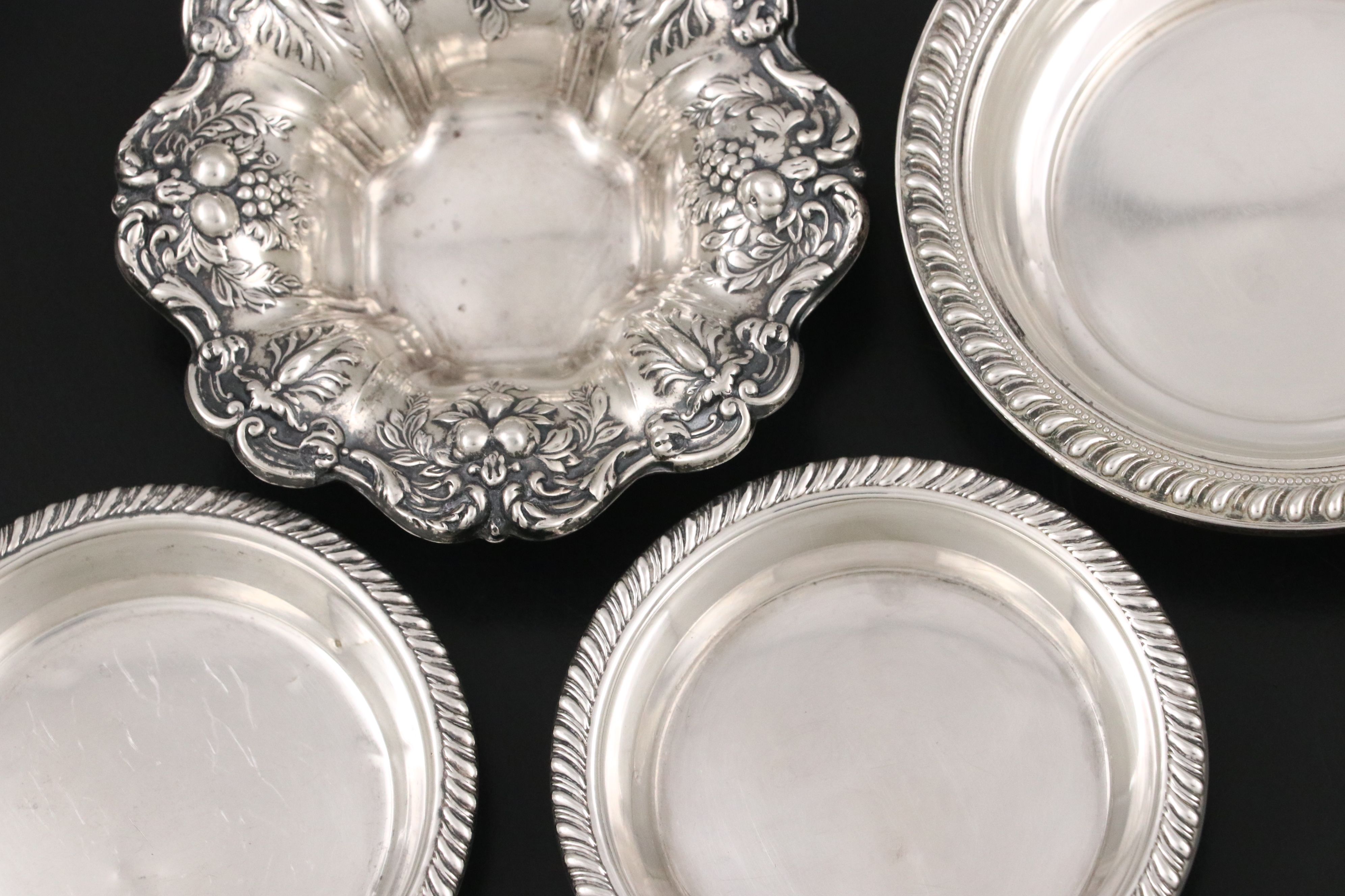 Reed & Barton "Windsor" Sterling Muffin Dish with Other Nut and Bonbon Dishes