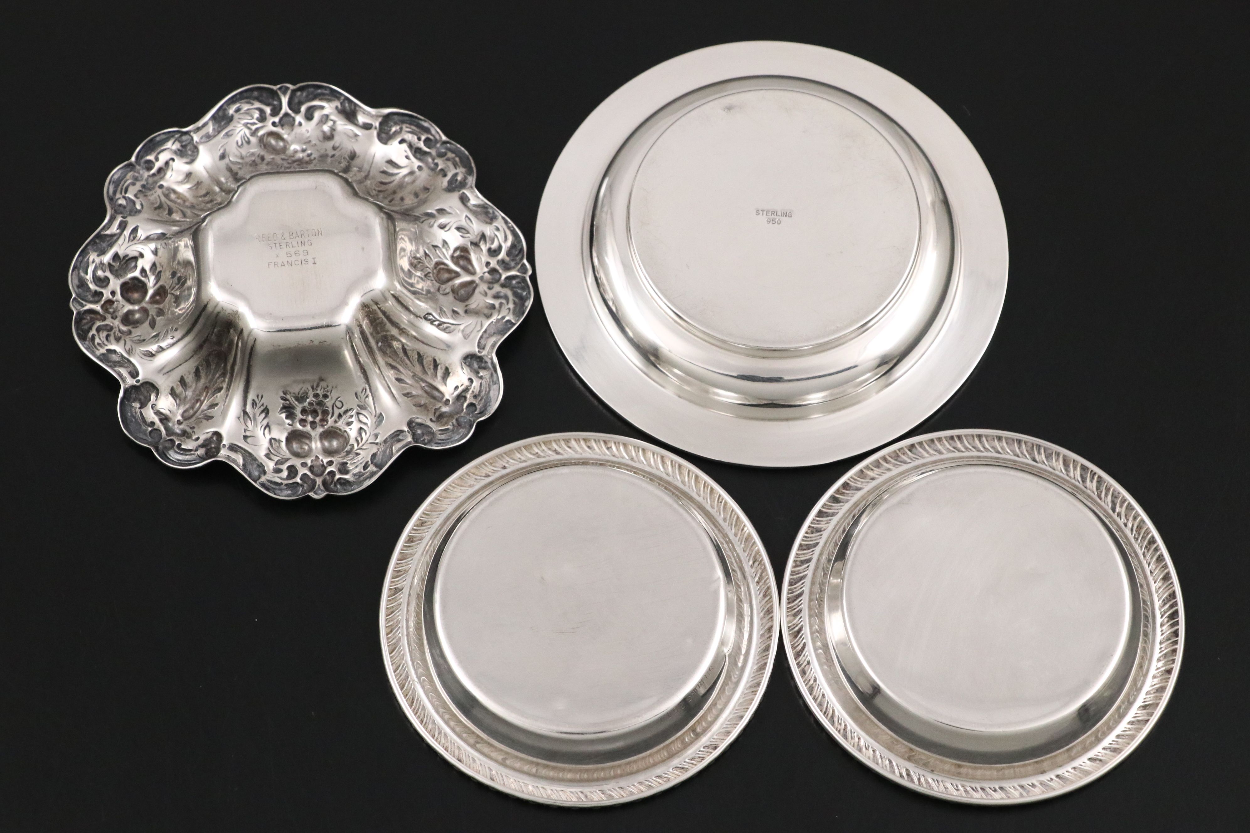 Reed & Barton "Windsor" Sterling Muffin Dish with Other Nut and Bonbon Dishes
