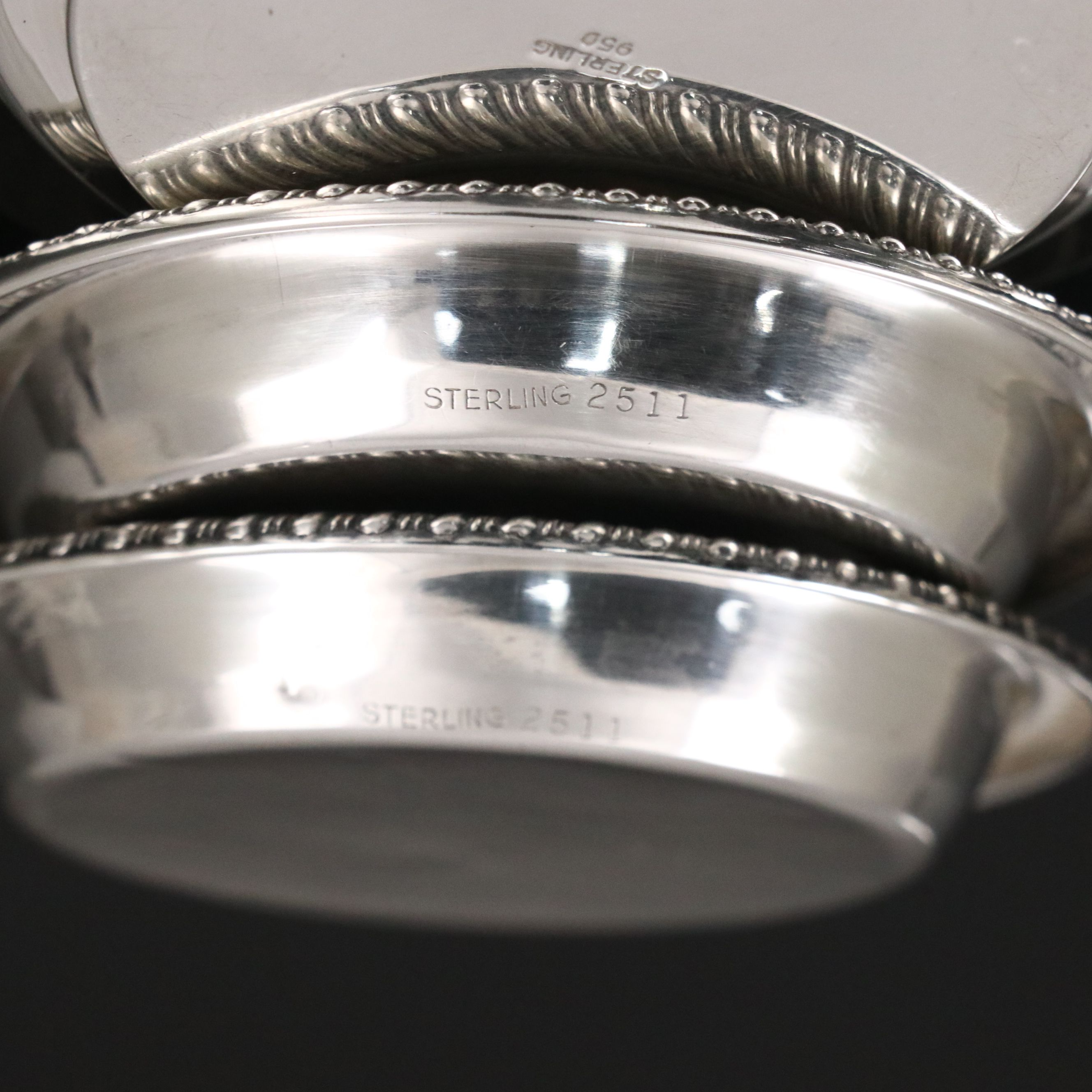 Reed & Barton "Windsor" Sterling Muffin Dish with Other Nut and Bonbon Dishes